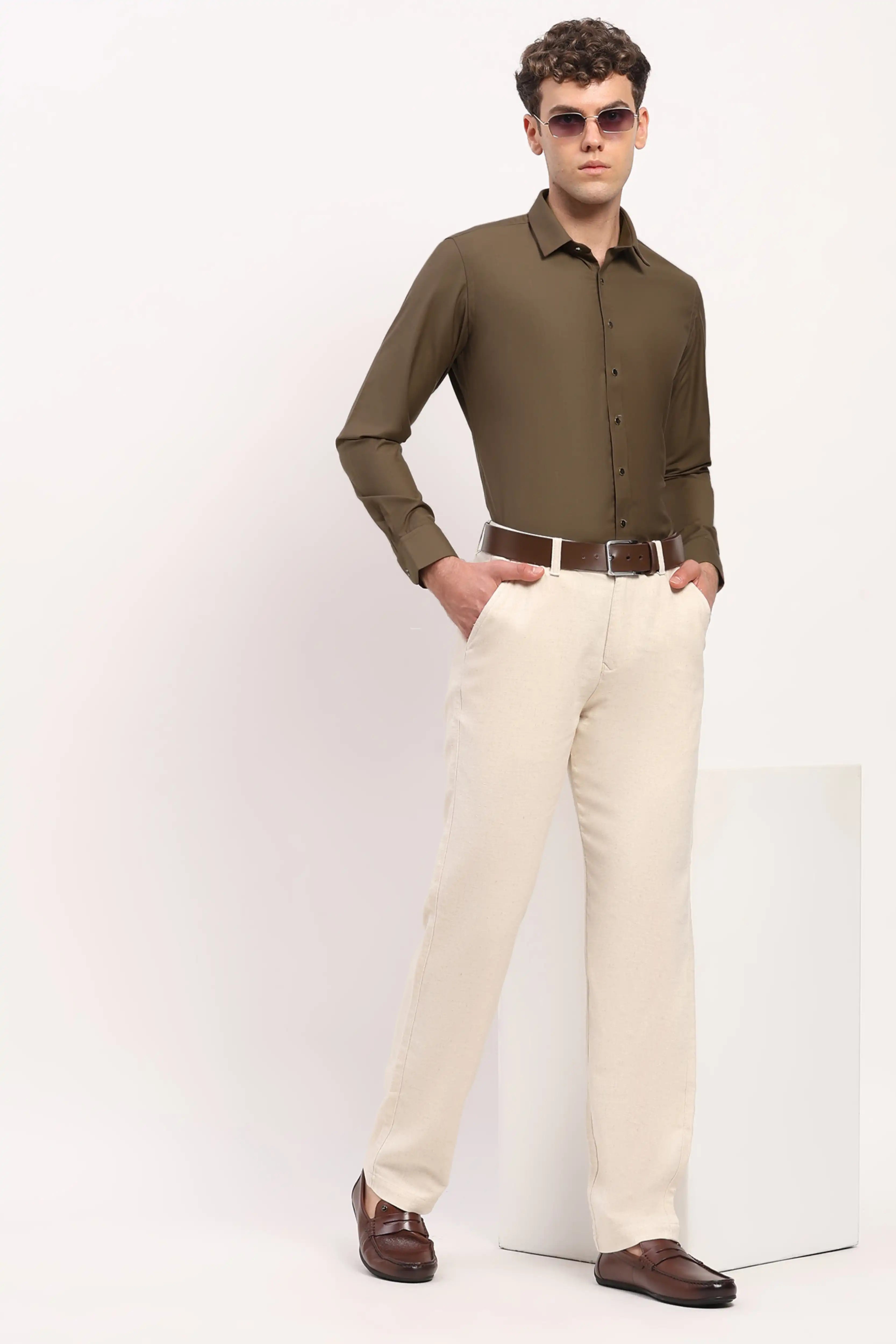 Luxury Olive Casual Shirt