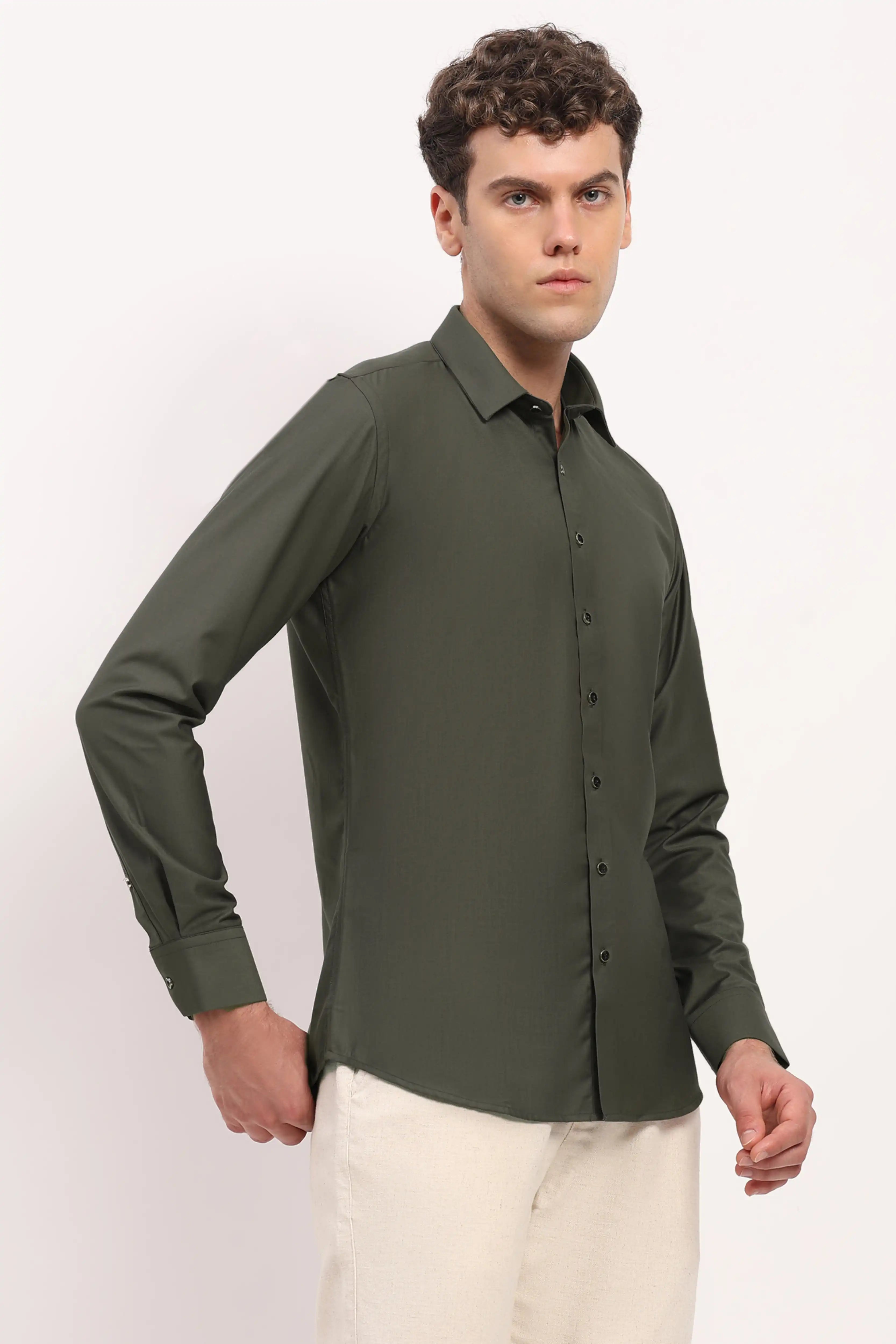 Luxury Green Casual Shirt