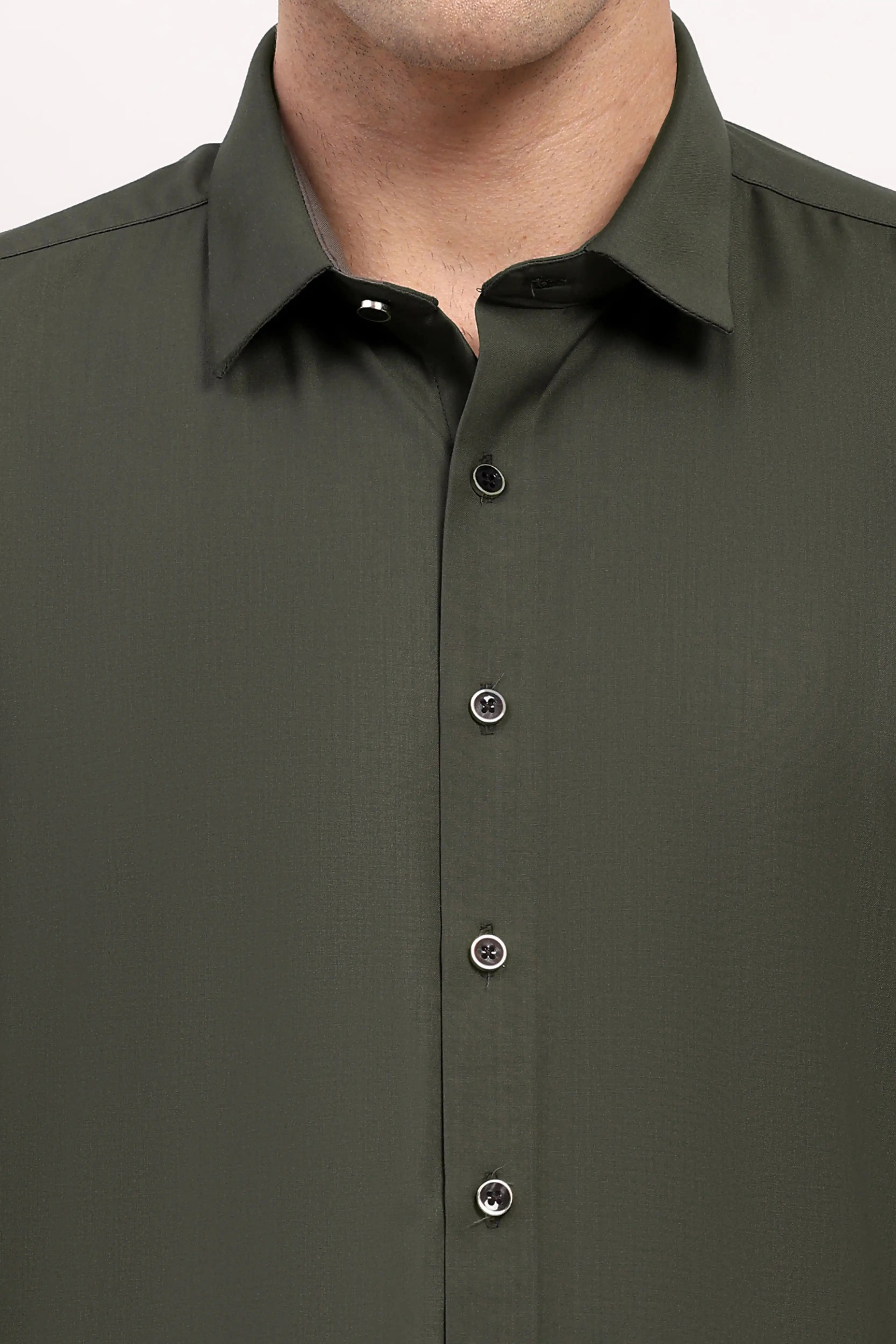 Luxury Green Casual Shirt
