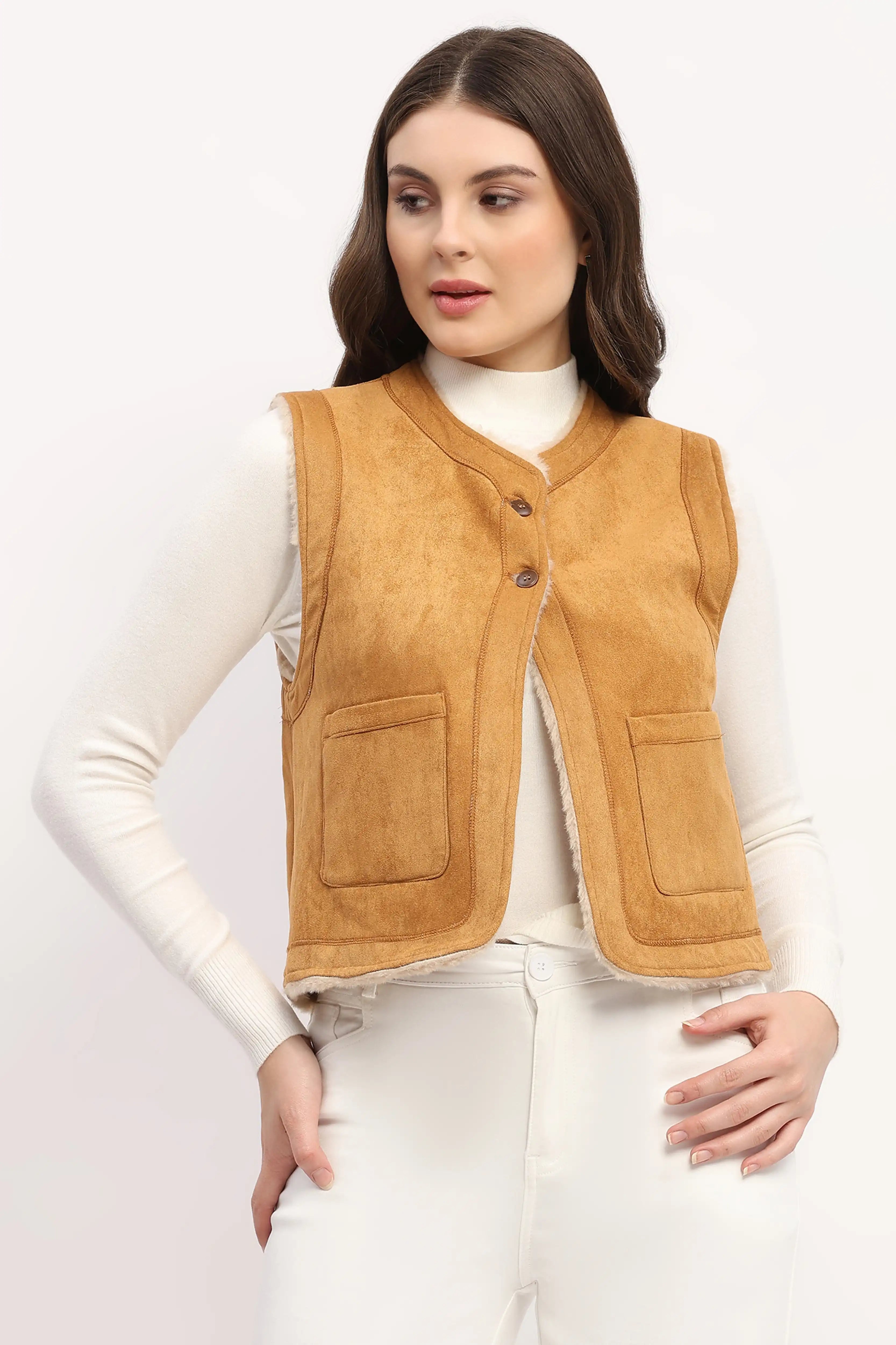 Tan Faux Fur Lined Jacket