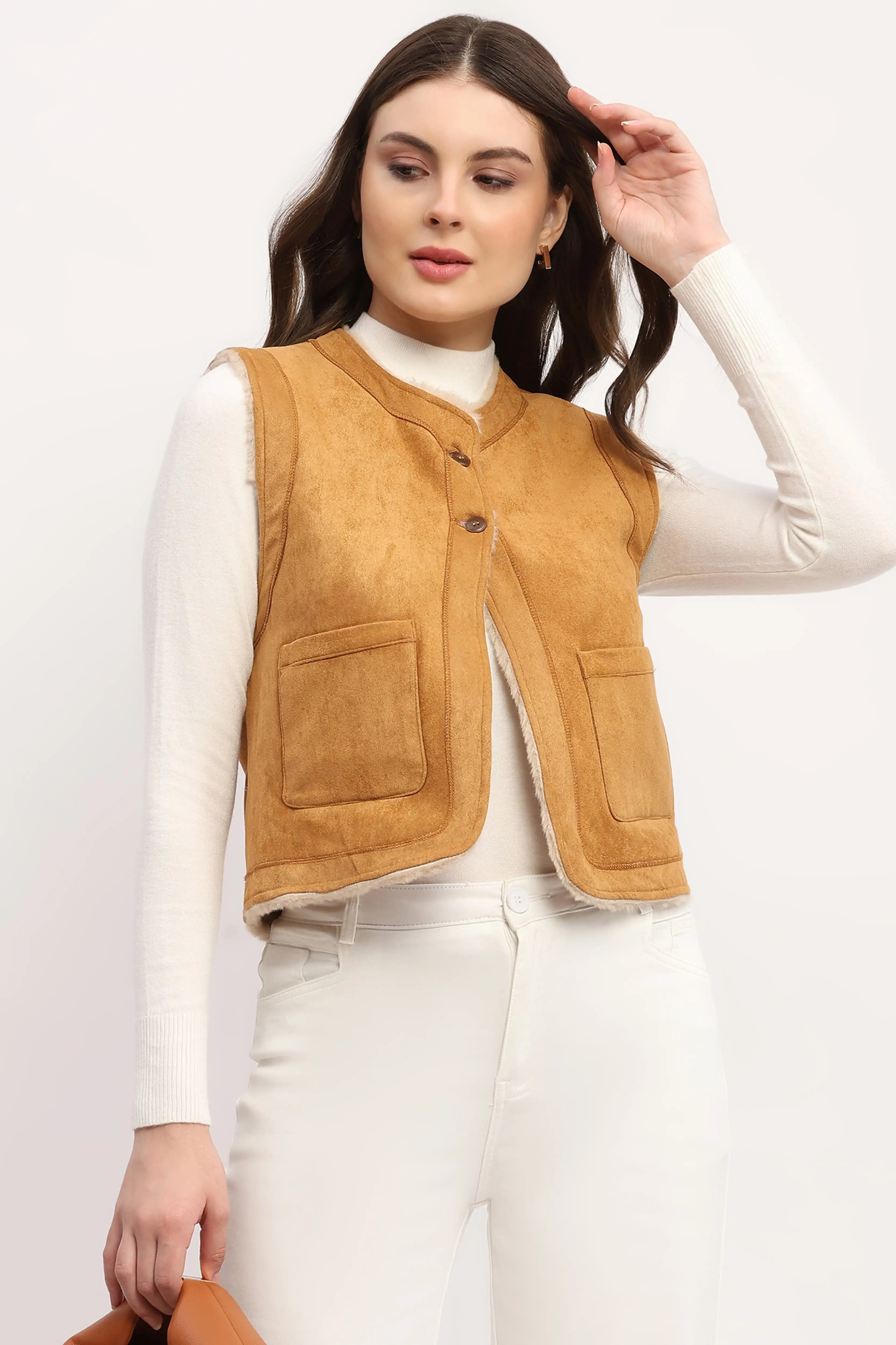 Tan Faux Fur Lined Jacket