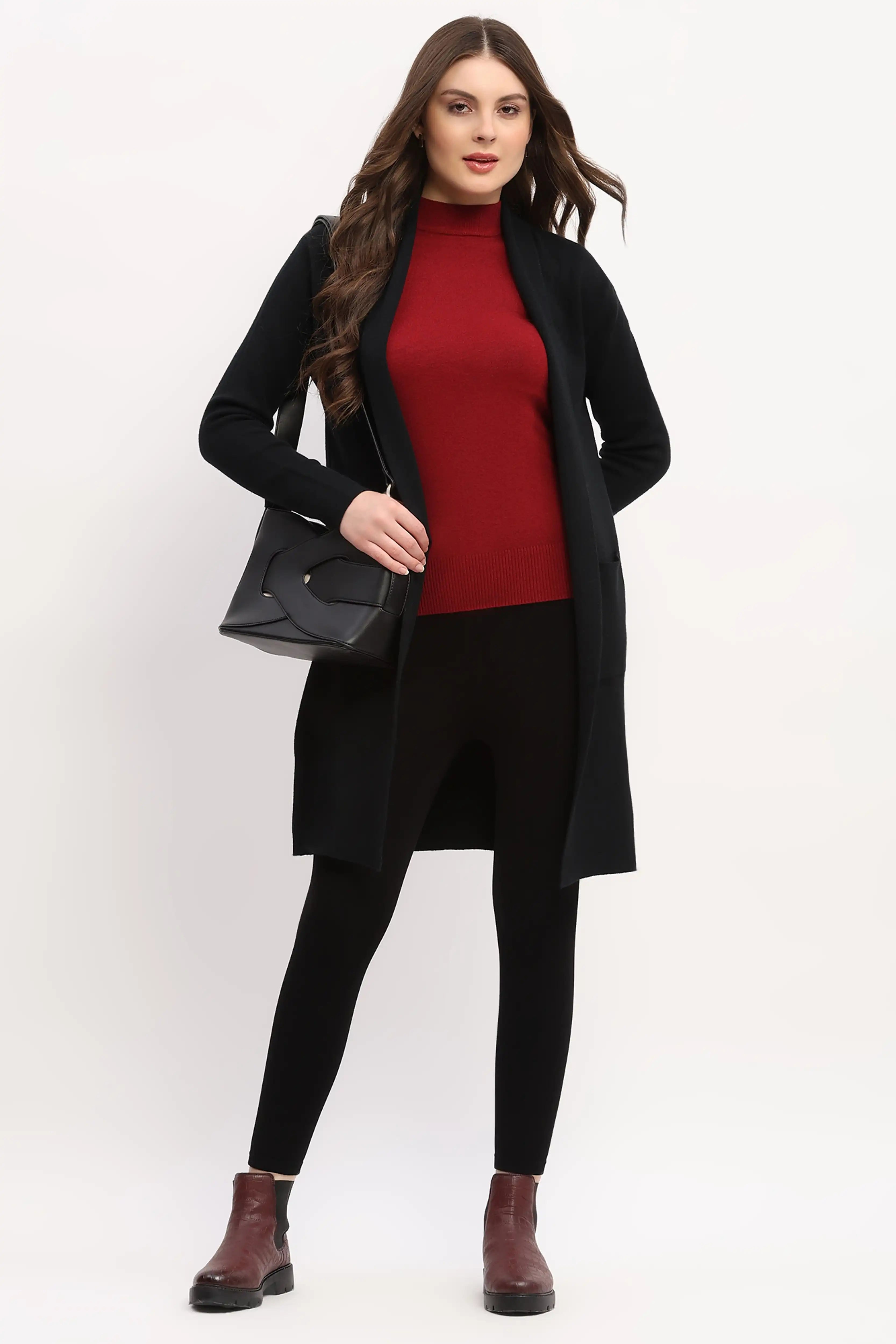 Black Long Winter Shrug