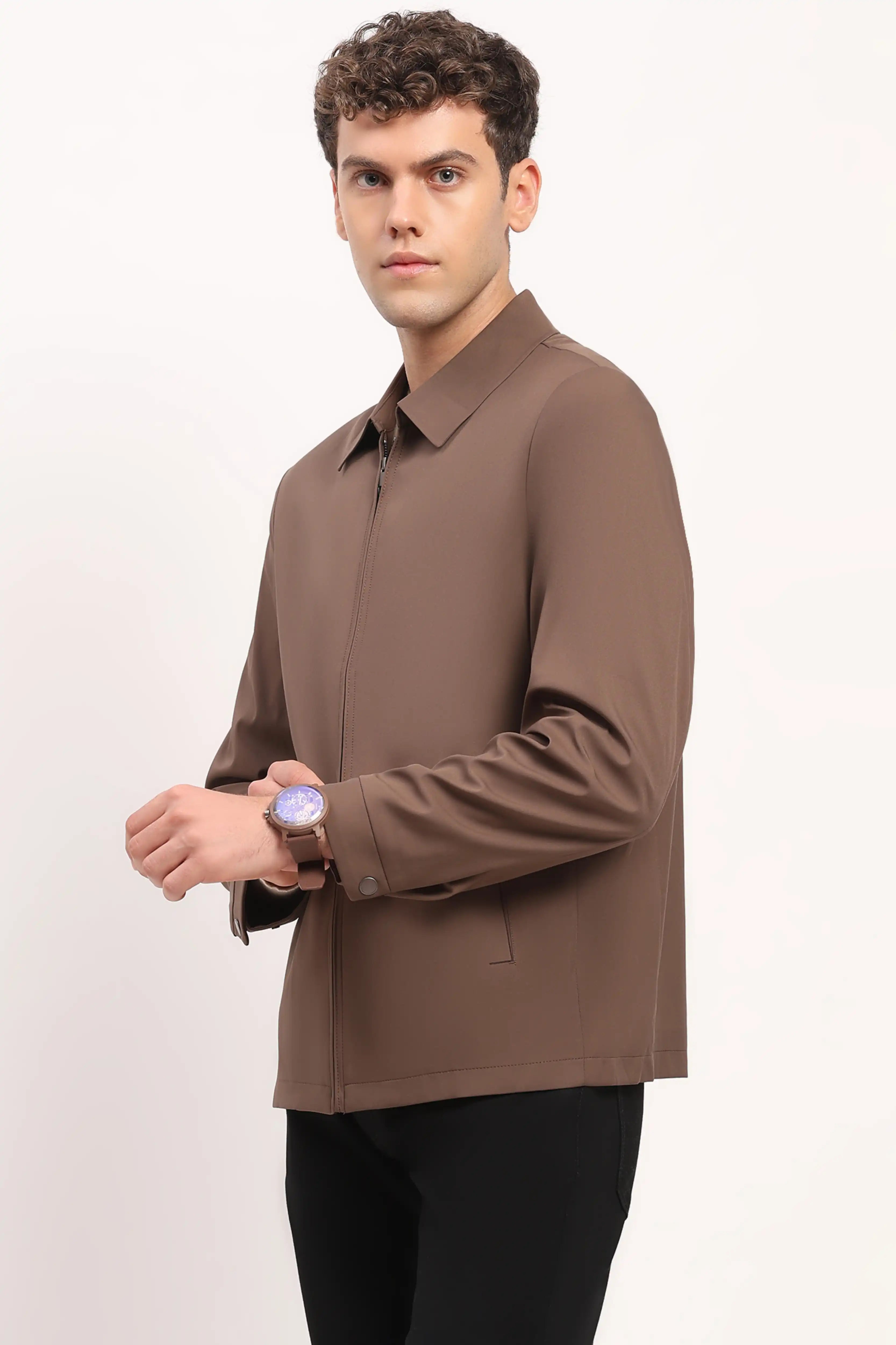Brown Lightweight Bomber Jacket