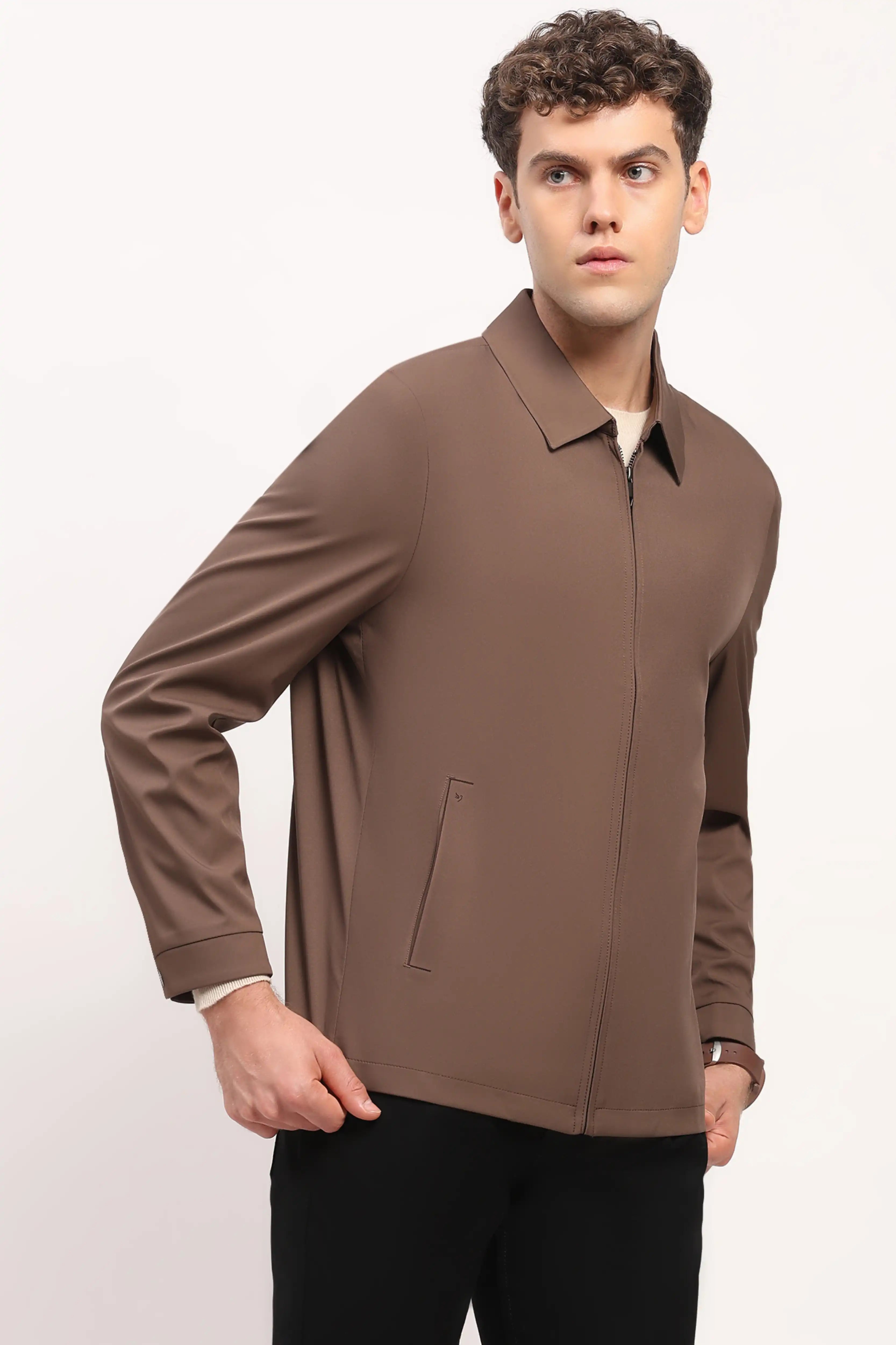 Brown Lightweight Bomber Jacket