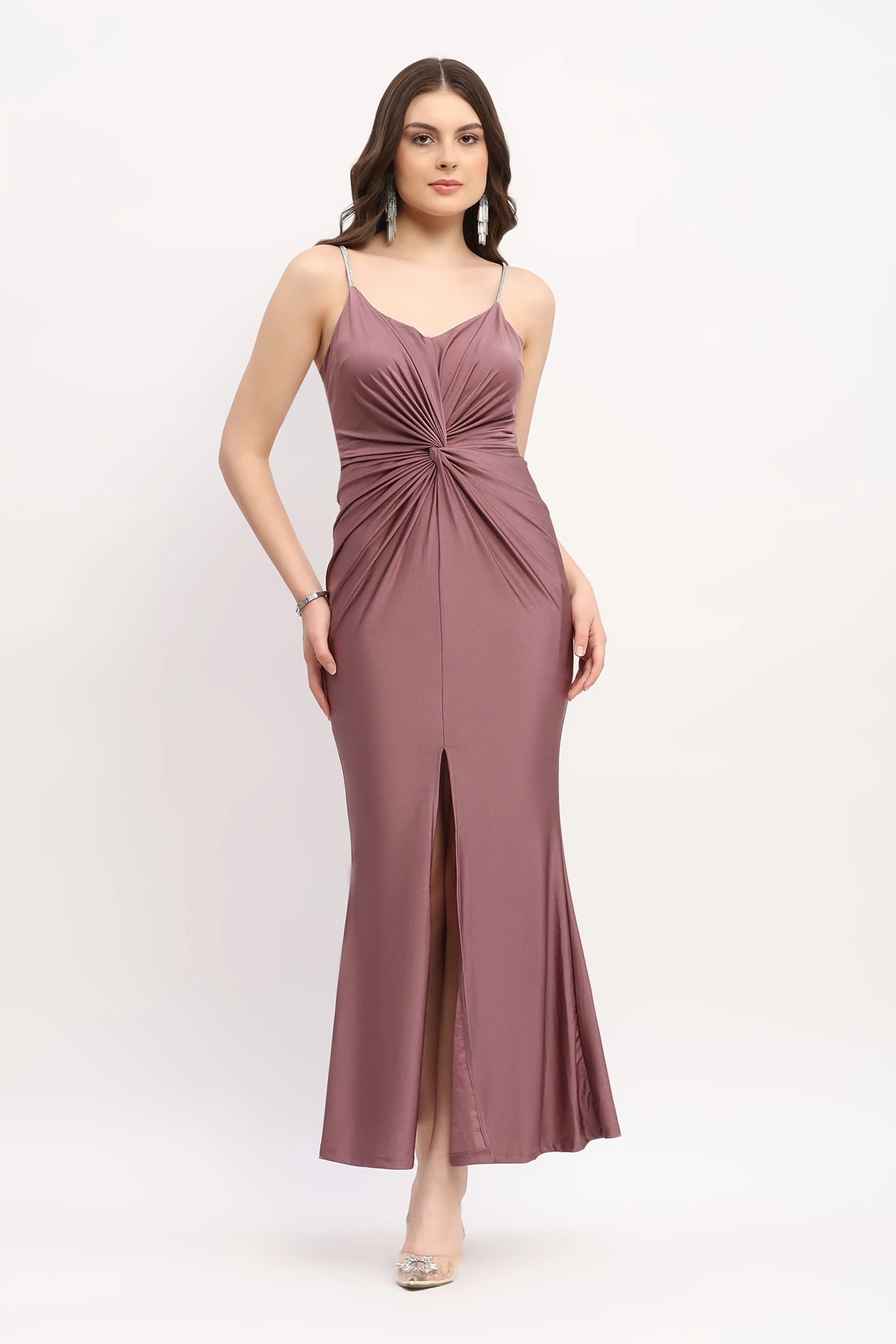 Mauve Maxi Party Dress