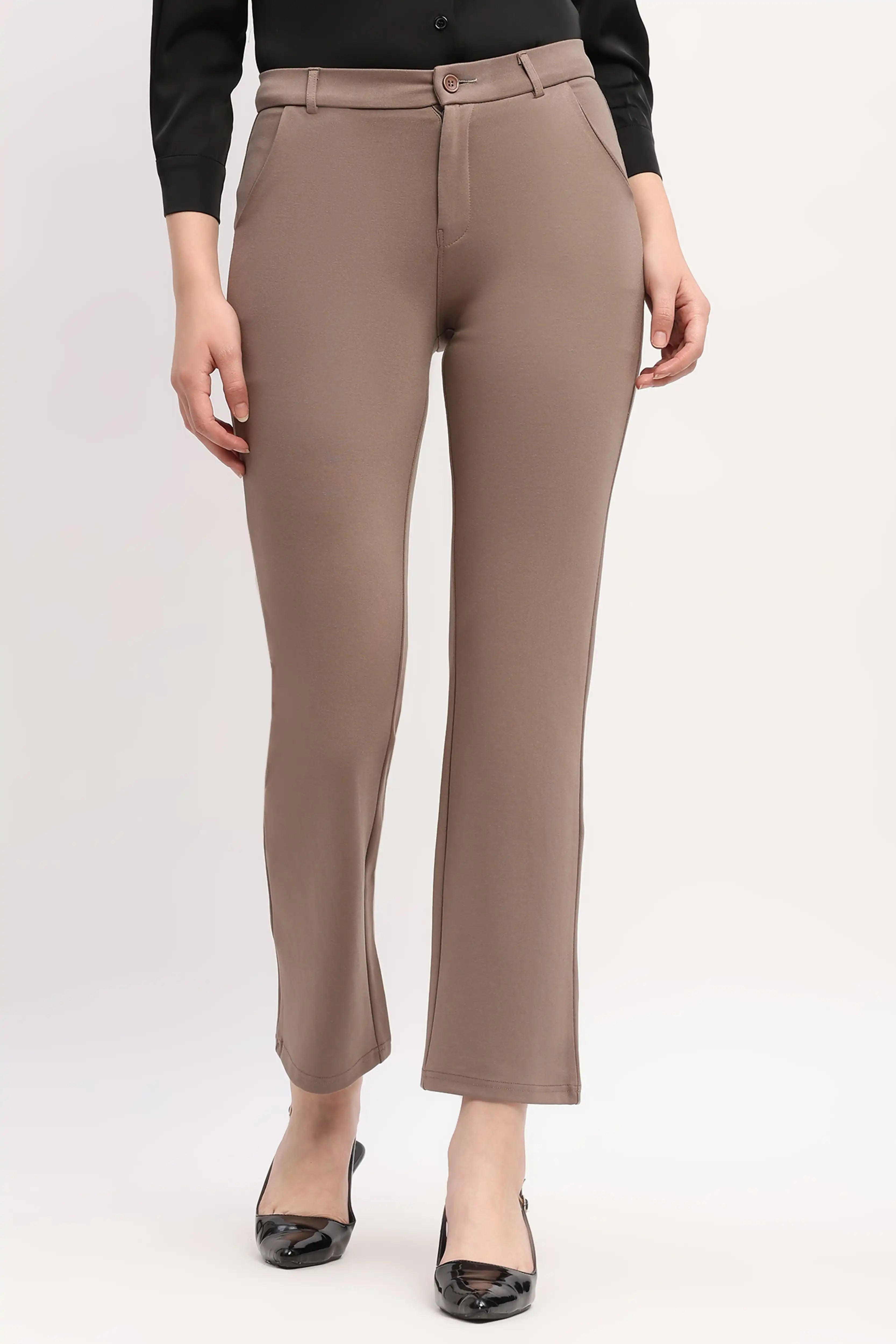 Brown Straight Work Trousers