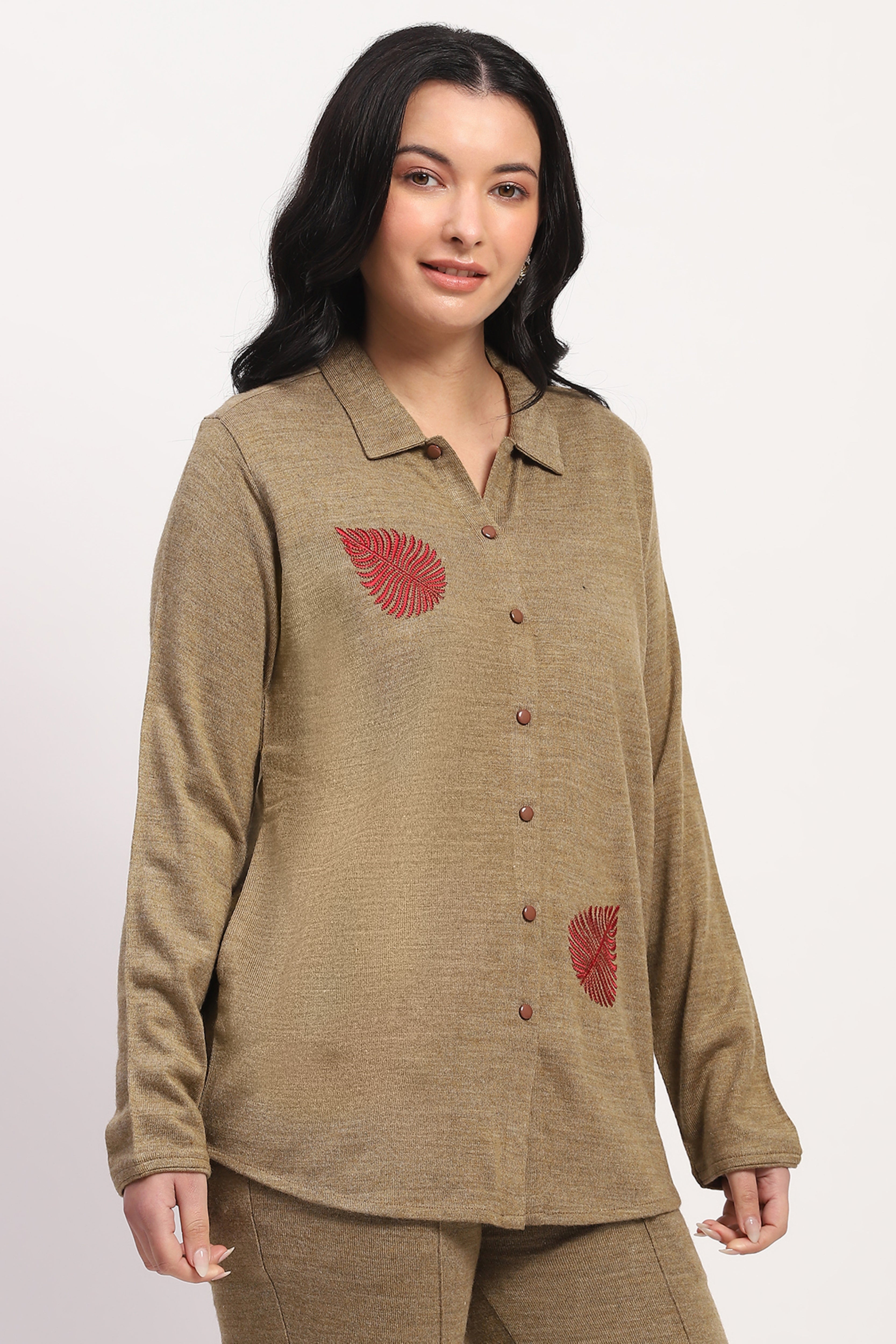 Beige Winter Ethnic Top