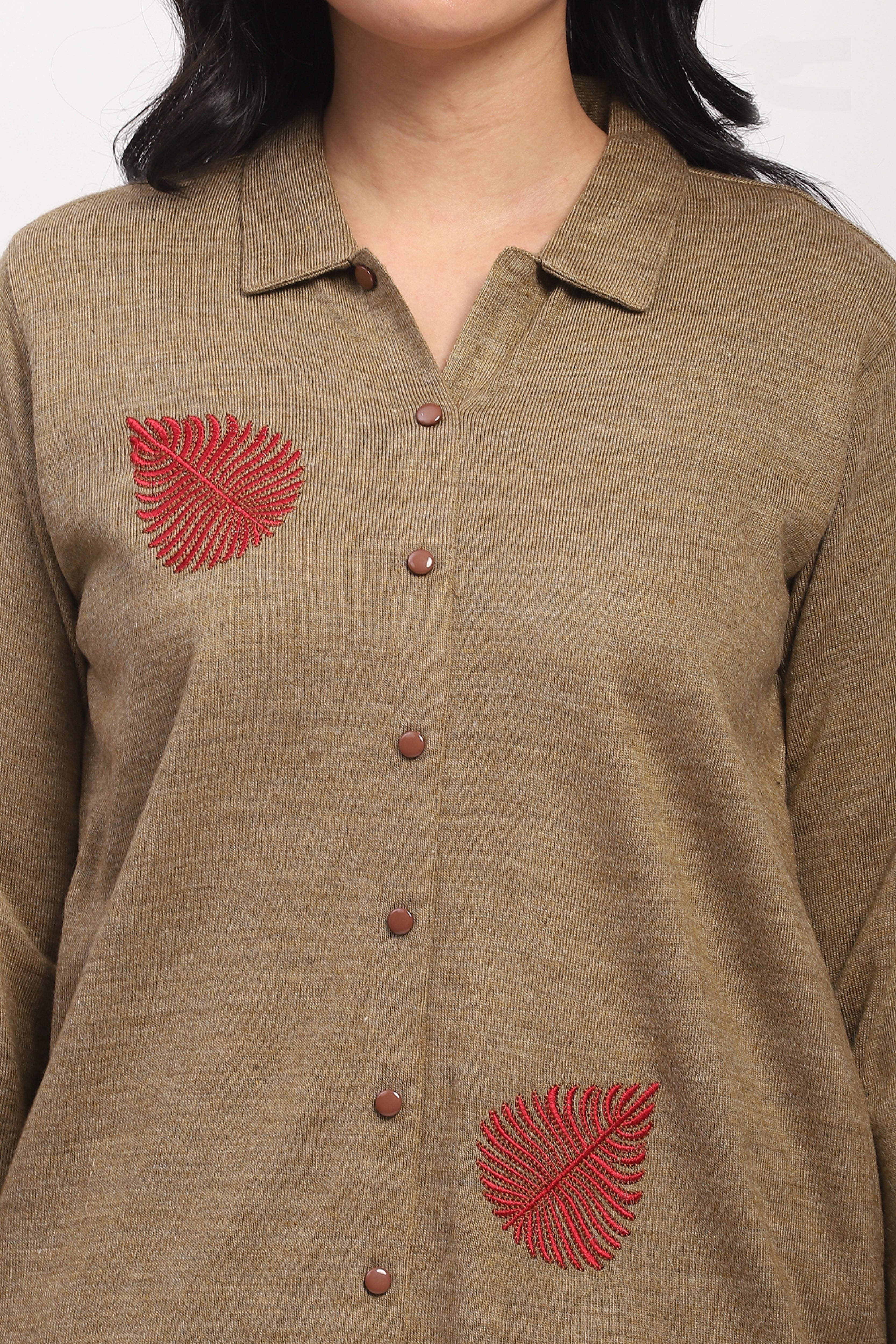 Beige Winter Ethnic Top