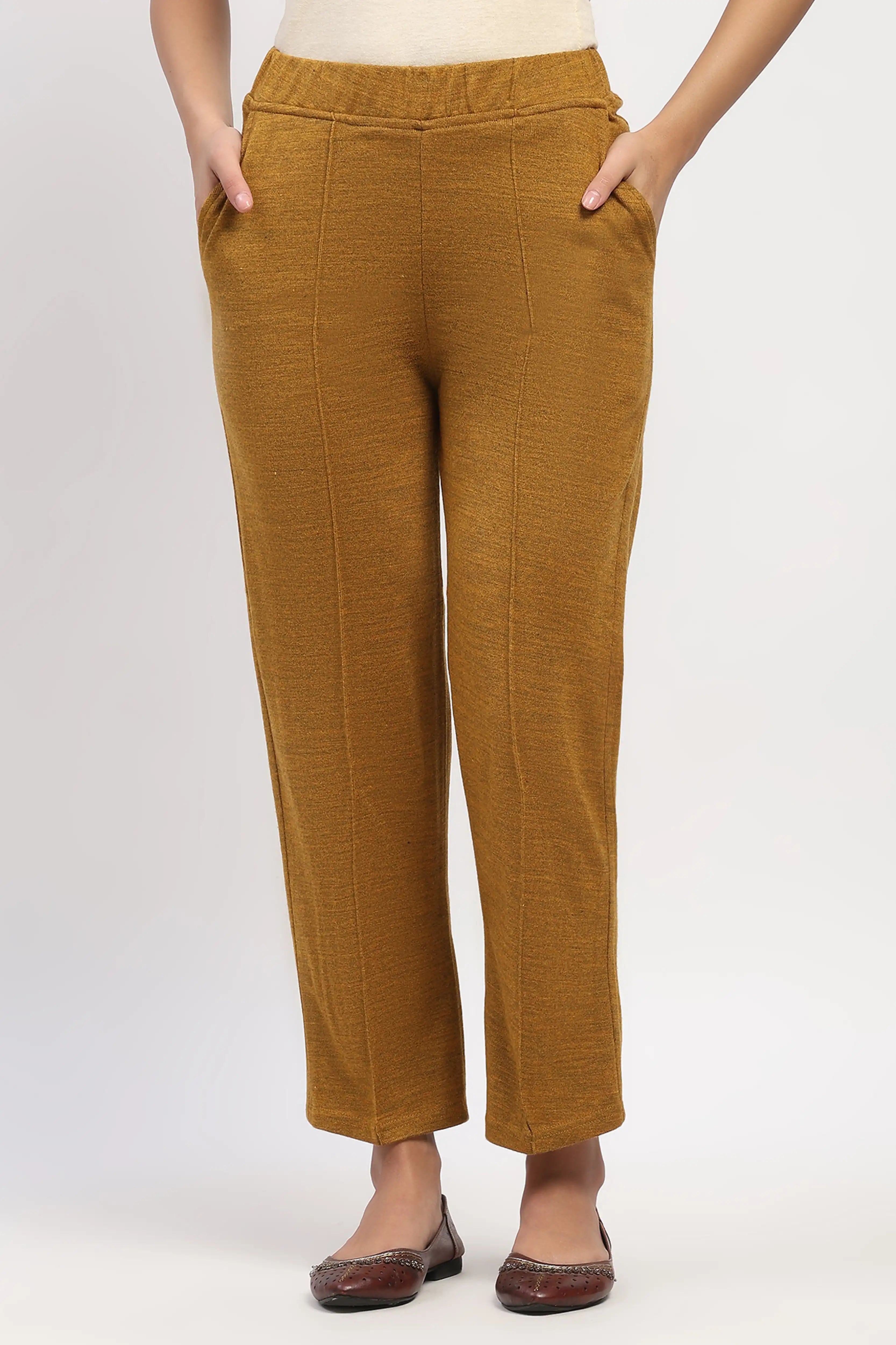 Mustard Acrylic Winter Pants