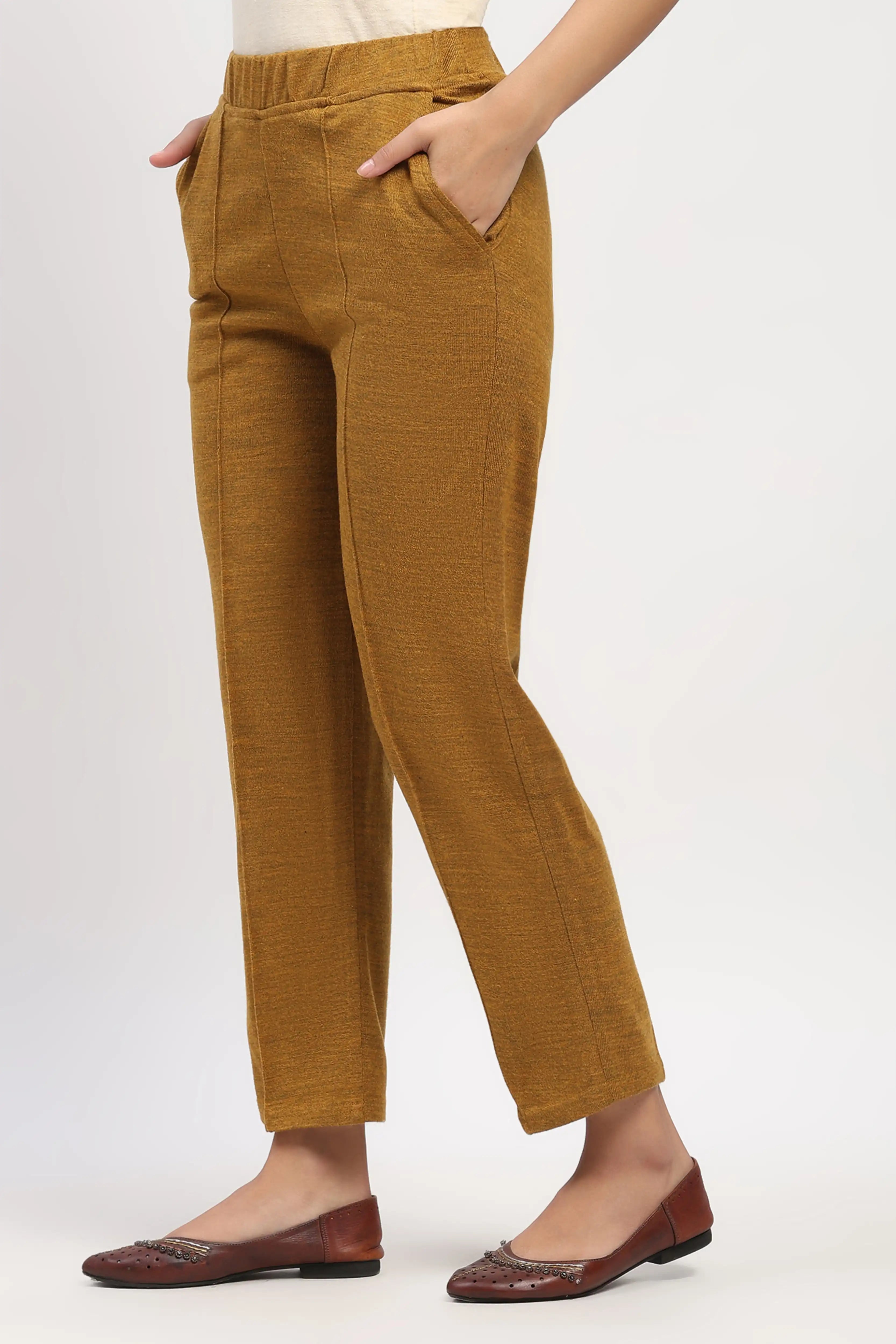Mustard Acrylic Winter Pants
