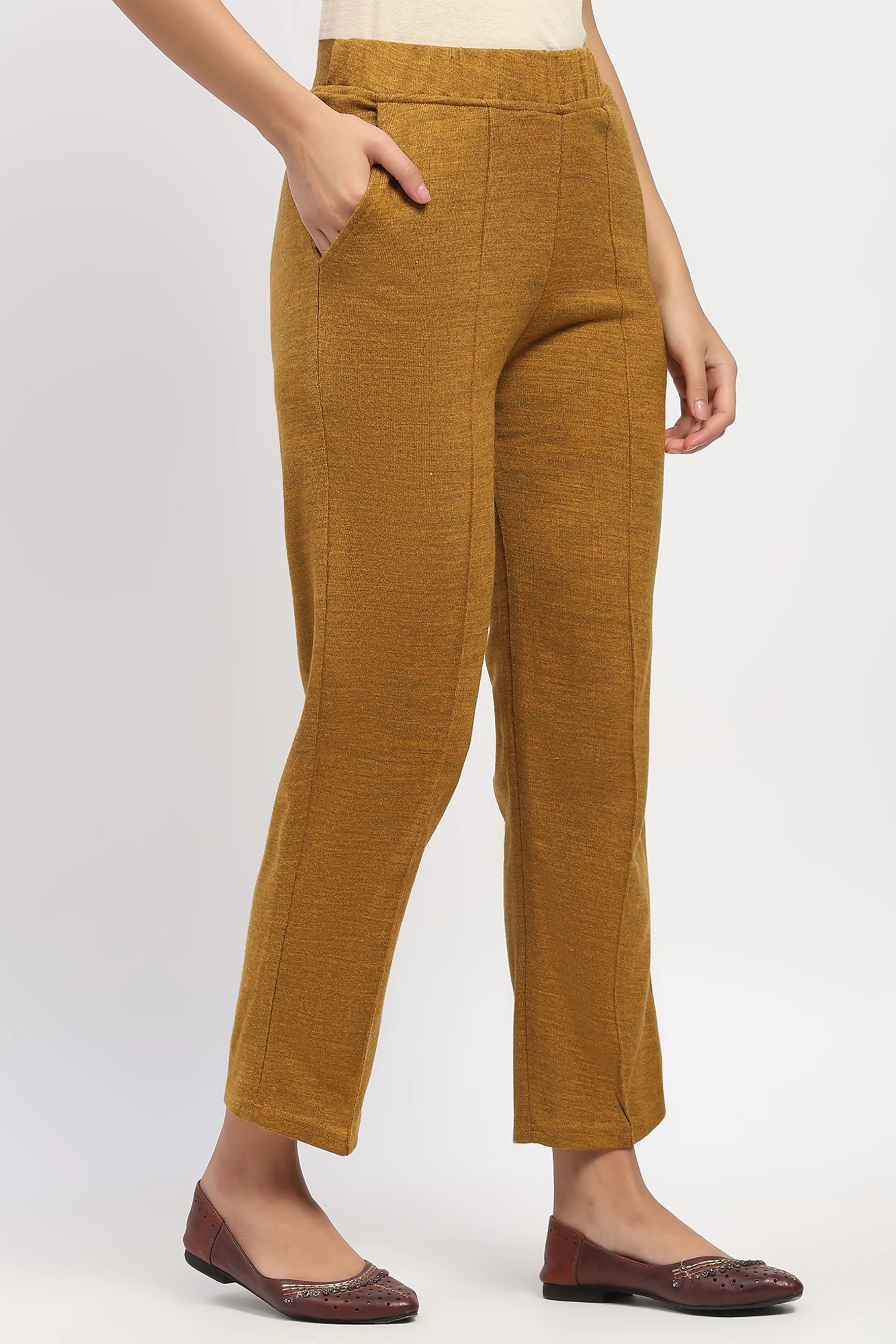Mustard Acrylic Winter Pants