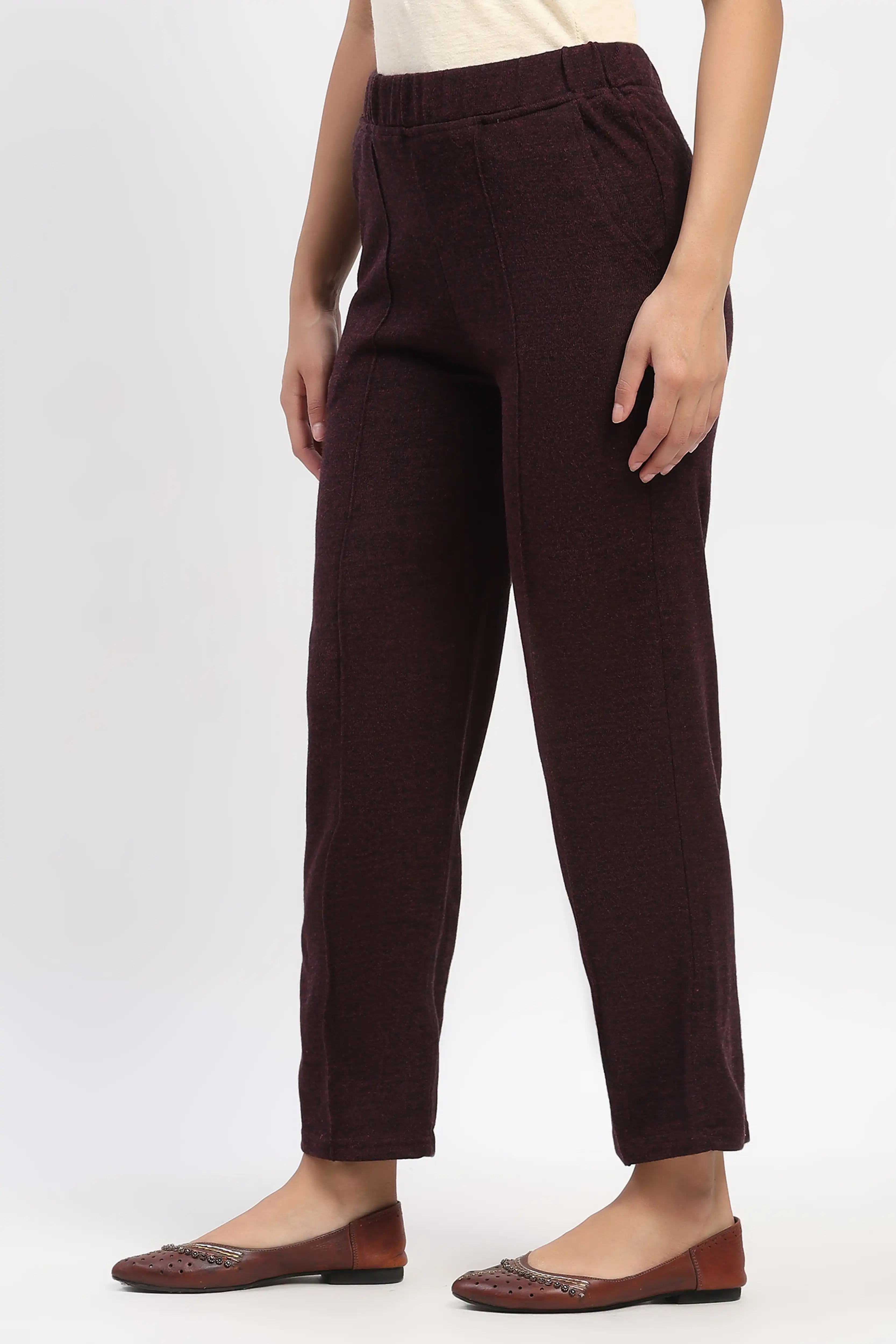 Wine Acrylic Winter Pants