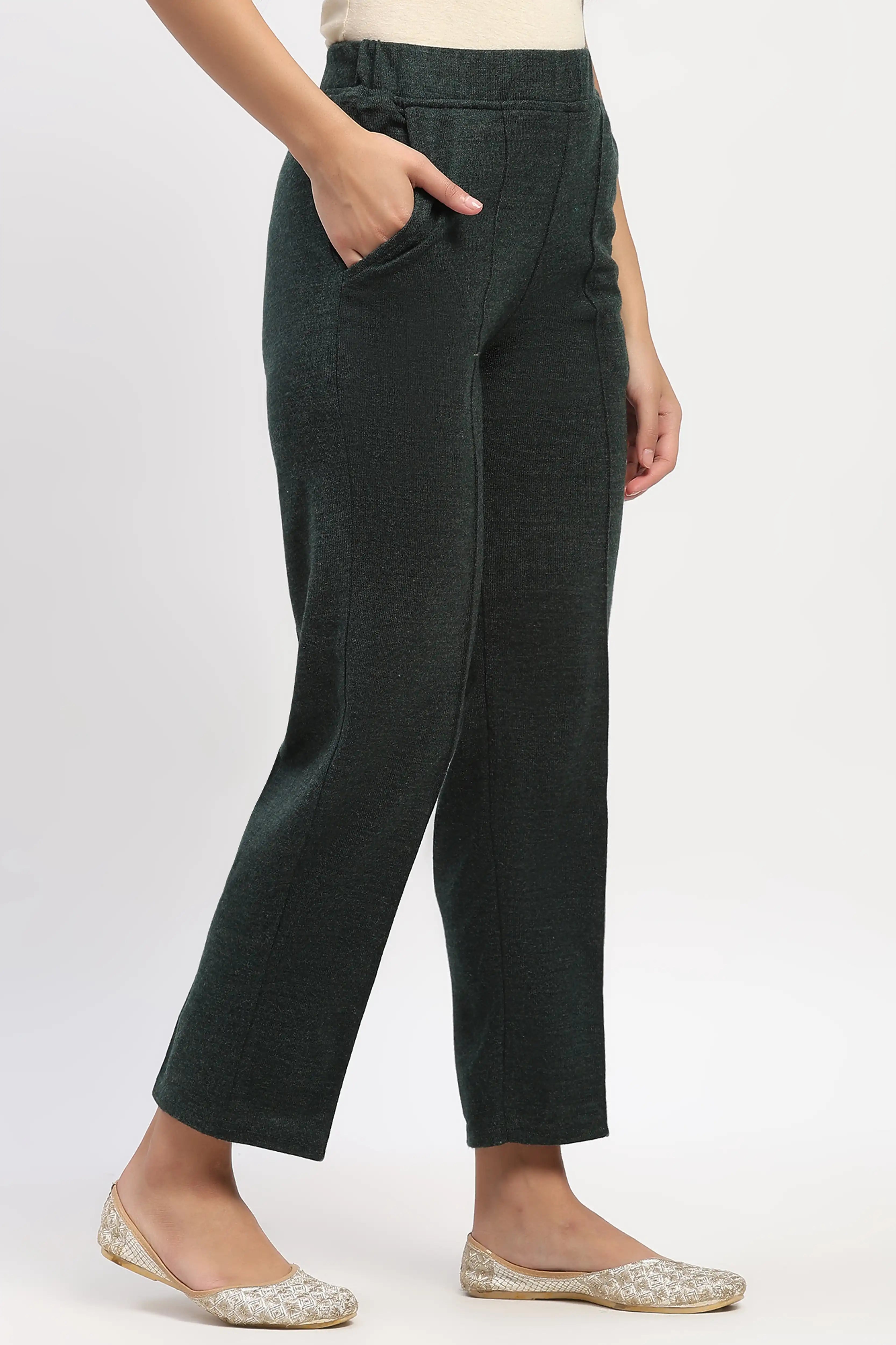 Olive Acrylic Winter Pants