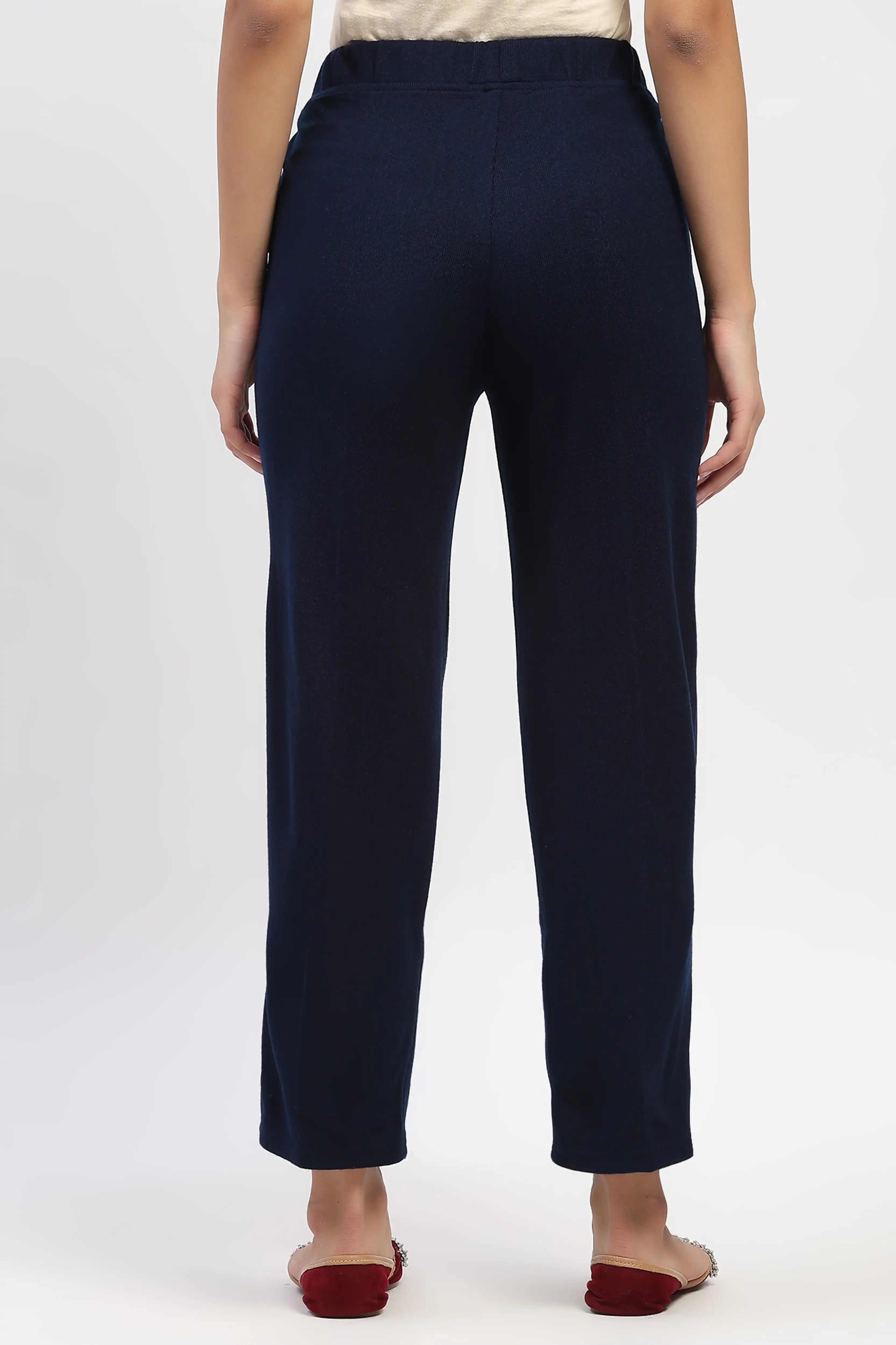 Navy Blue Acrylic Winter Pants