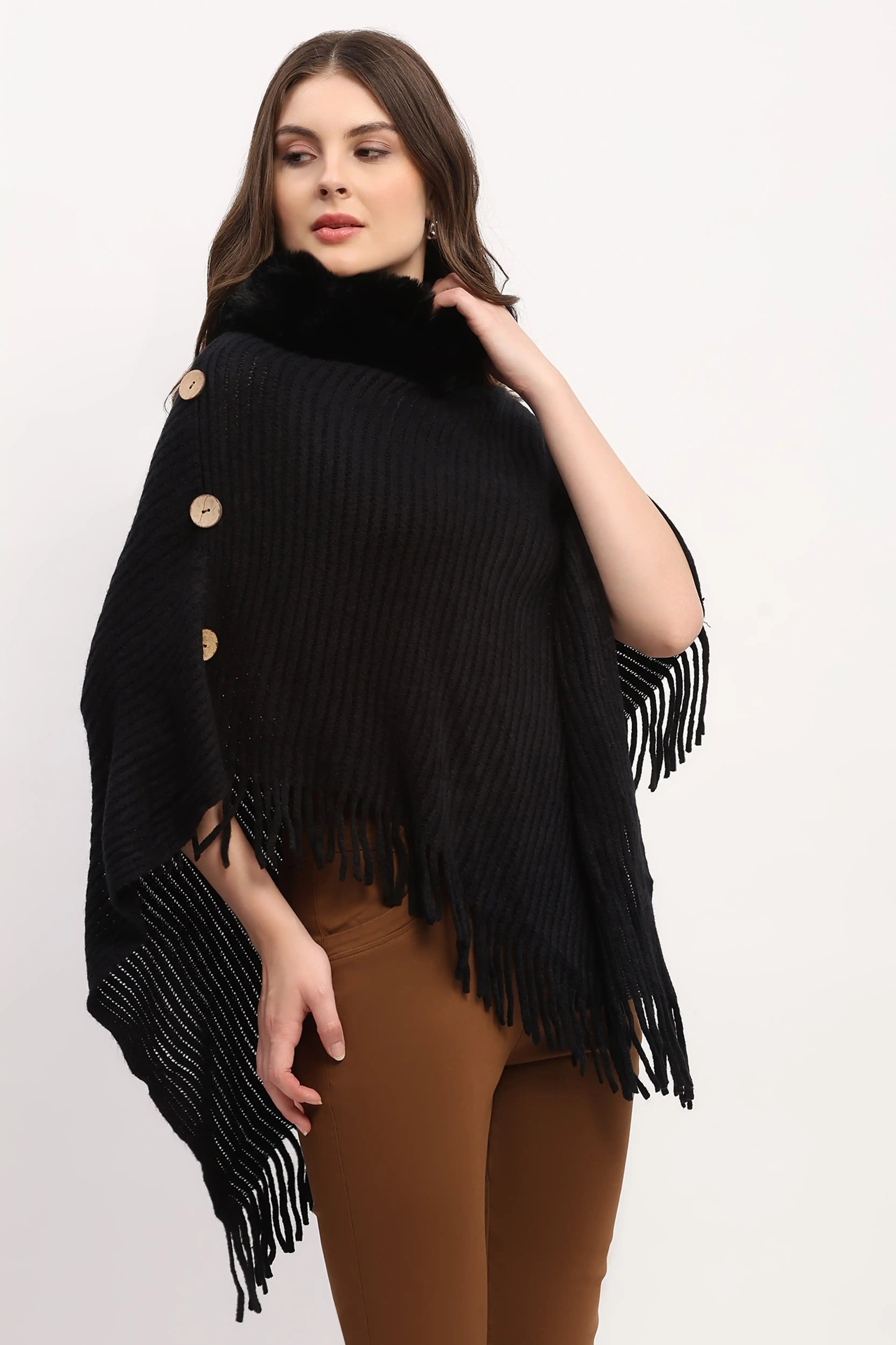 Black Winter Poncho