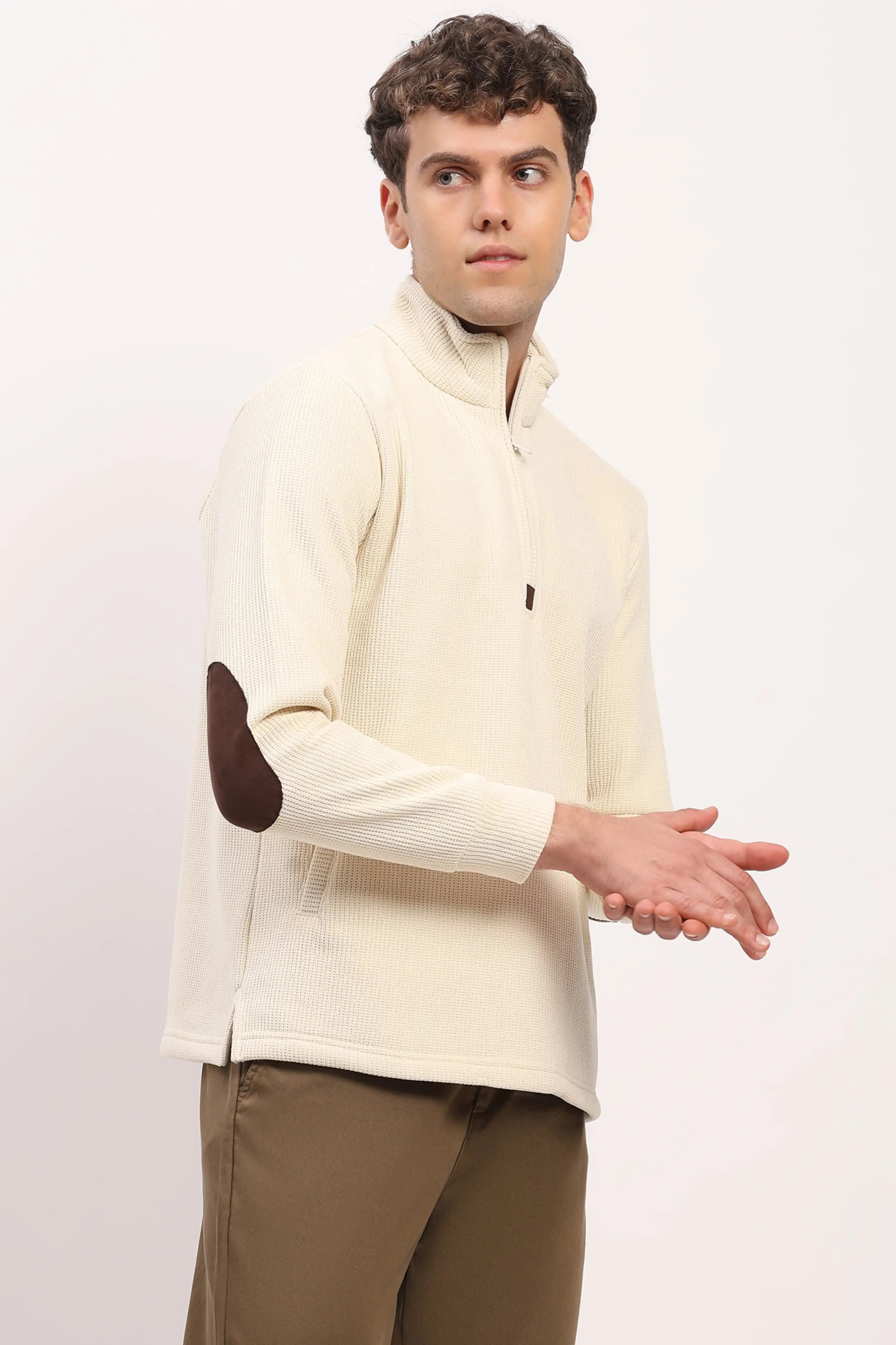 Wool-Blend Half-Zip Sweatshirt