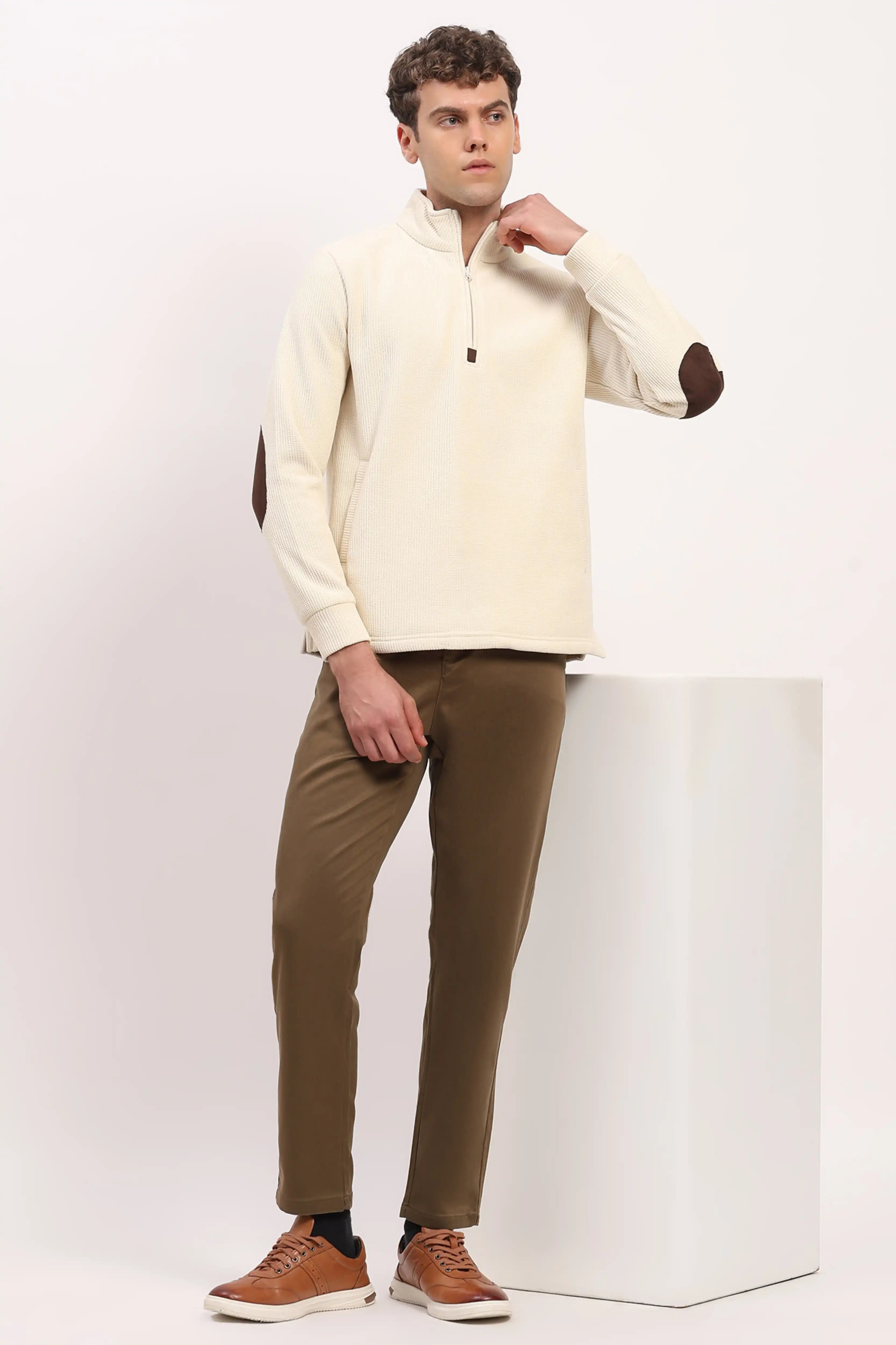 Wool-Blend Half-Zip Sweatshirt