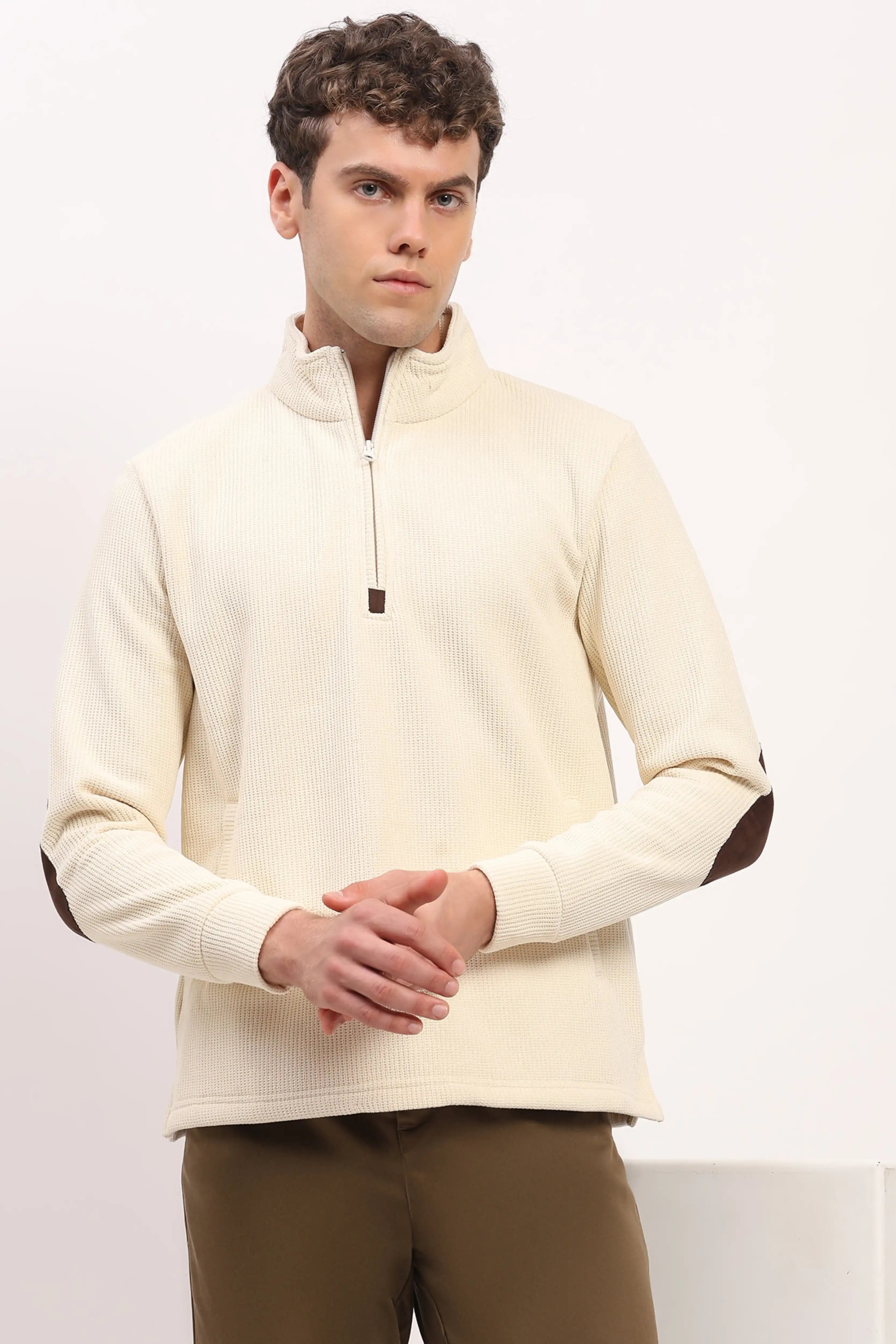 Wool-Blend Half-Zip Sweatshirt