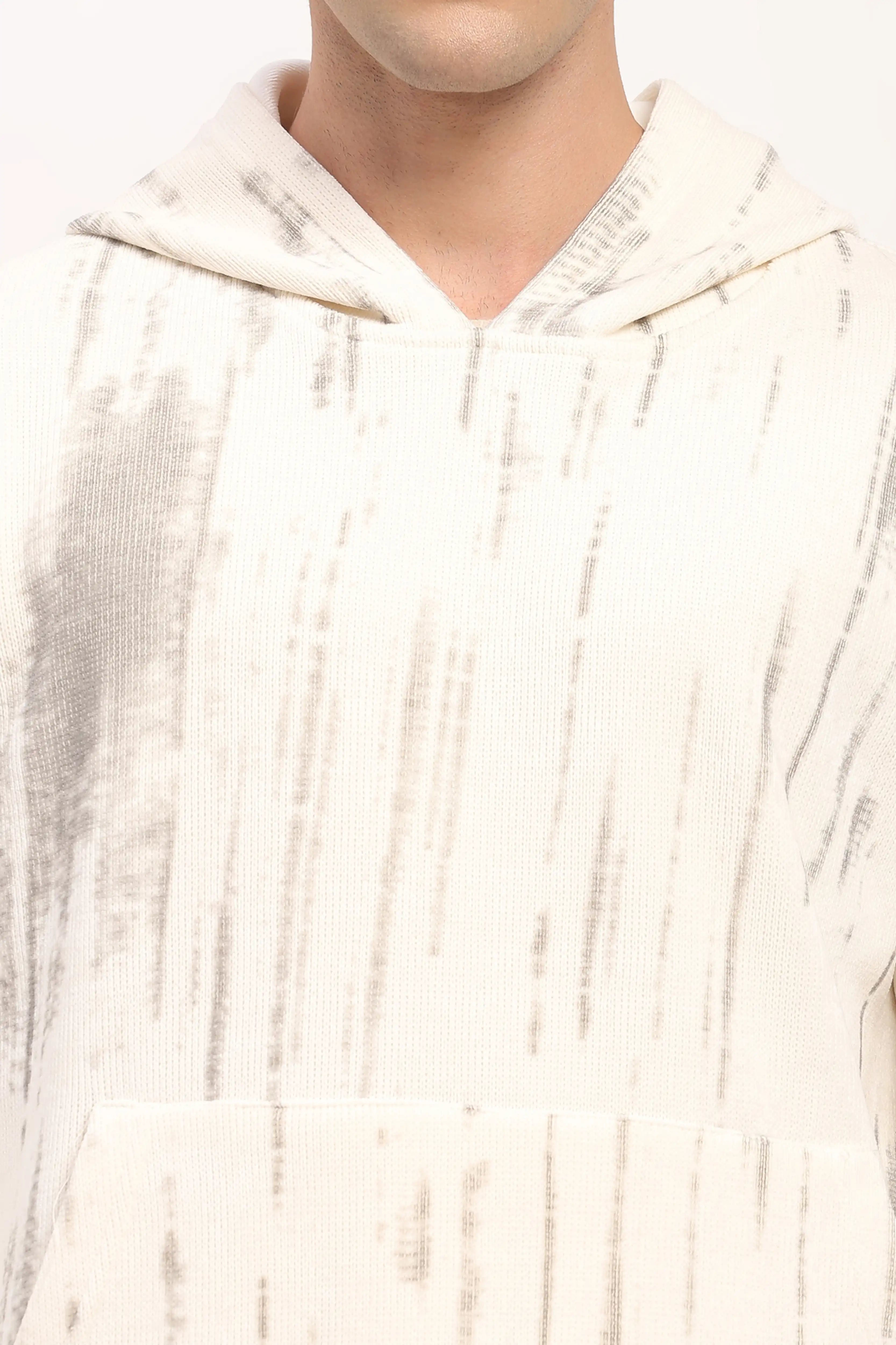 Velvet-Lined Marble Print Hoodie