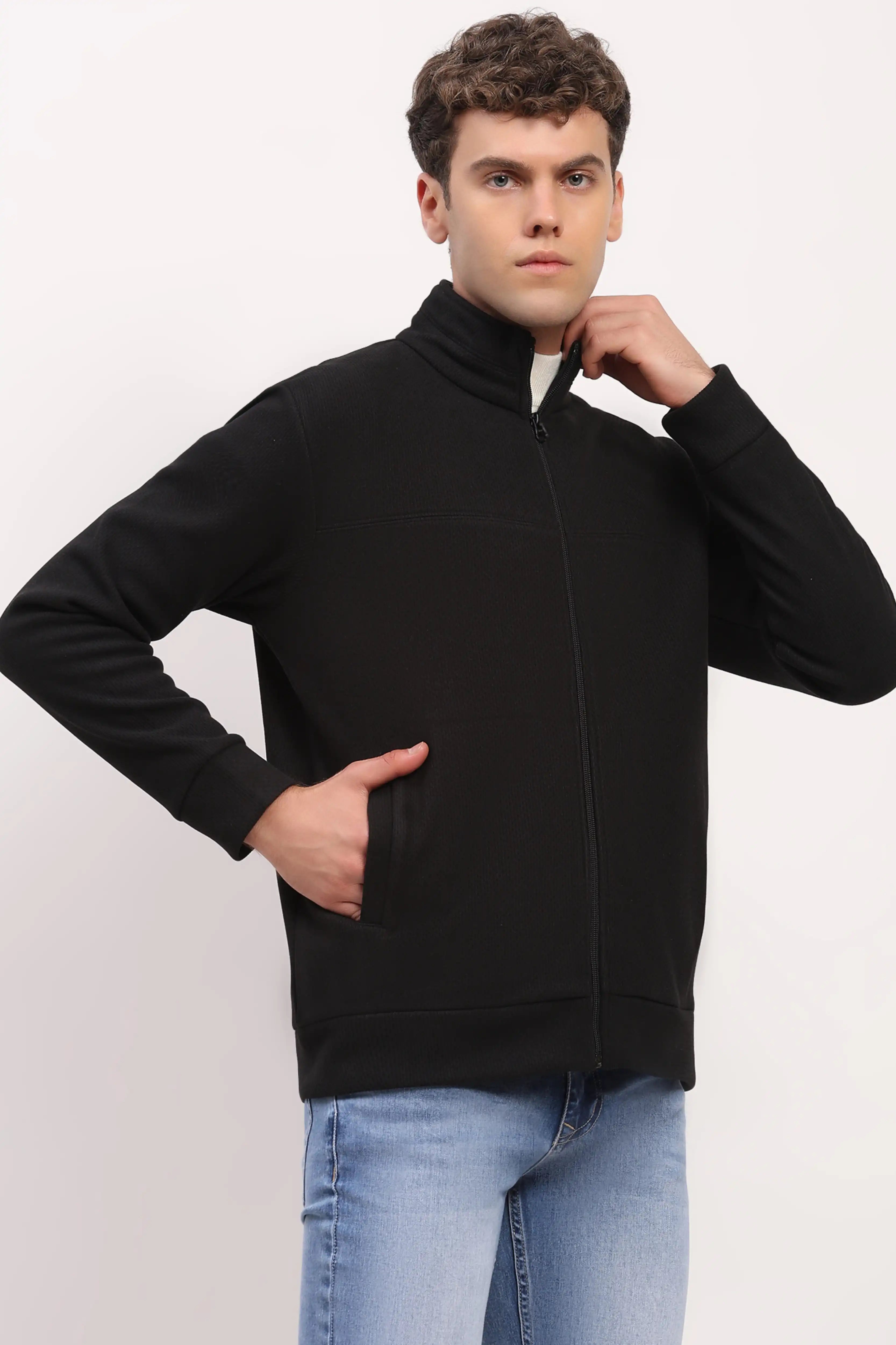 Black Zipper Winter Jacket