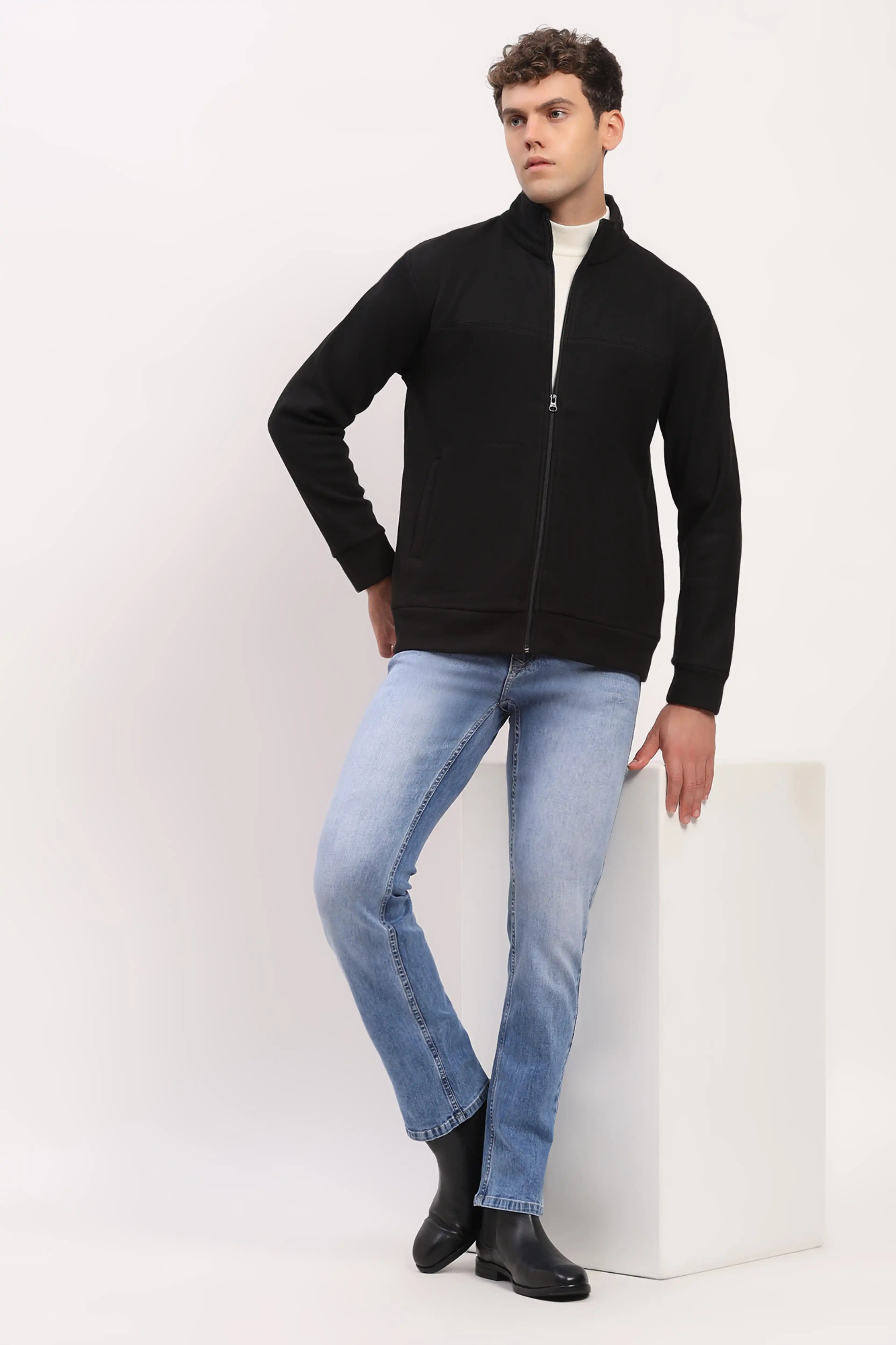 Black Zipper Winter Jacket