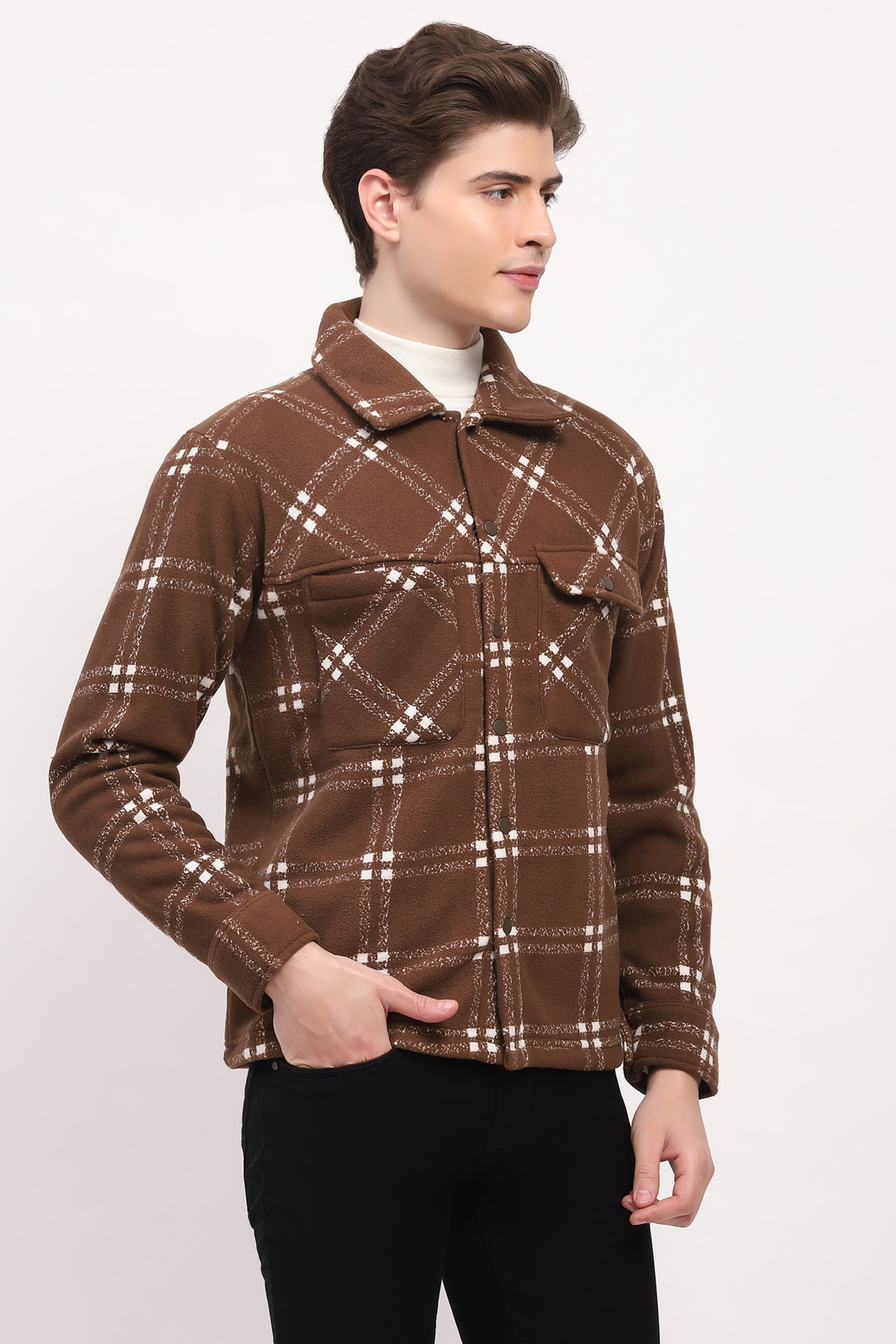 Brown Check Ultra Warm Shacket
