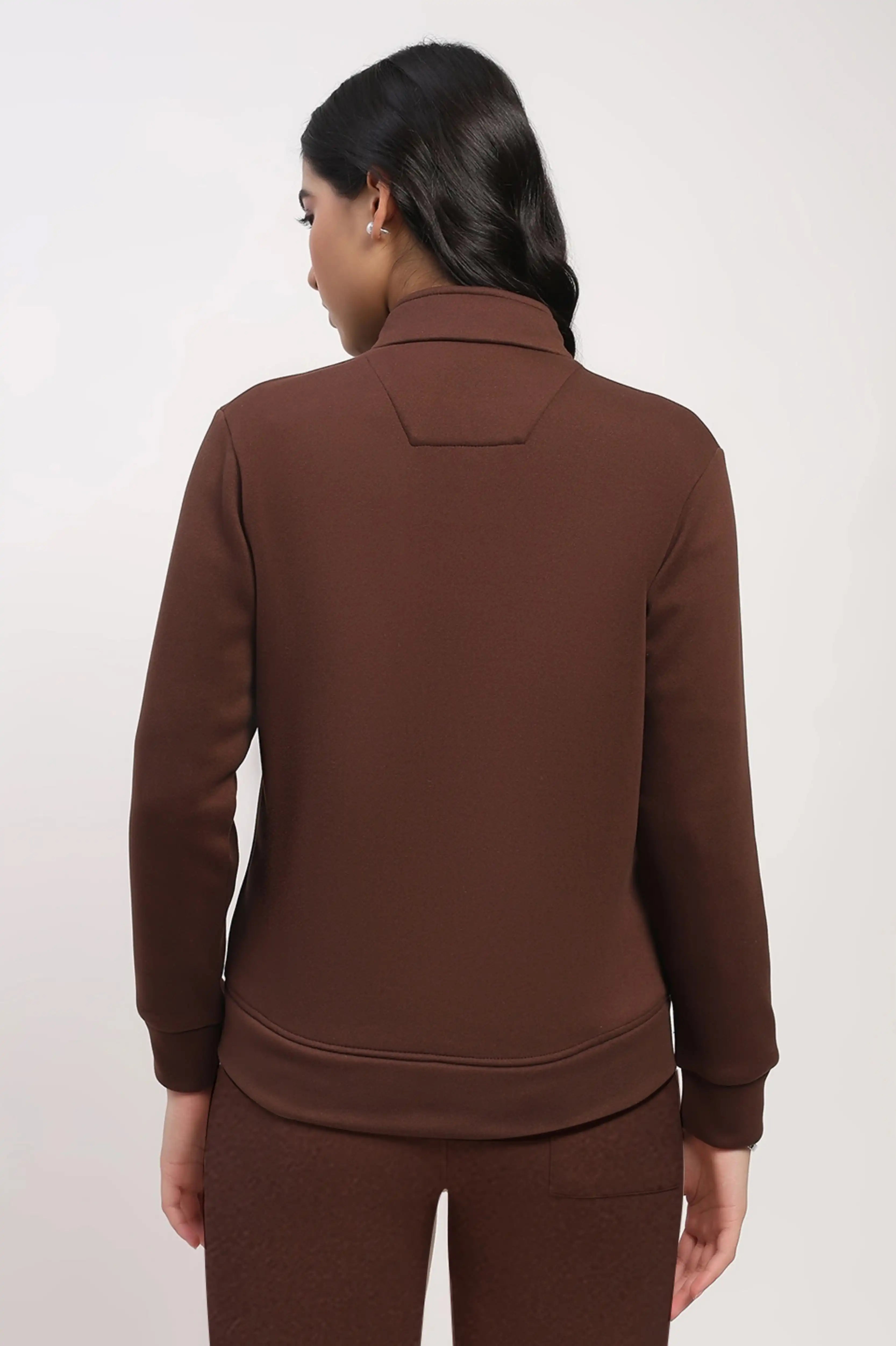 Coffee Brown Velvet-Lined Sweatshirt - Global Republic