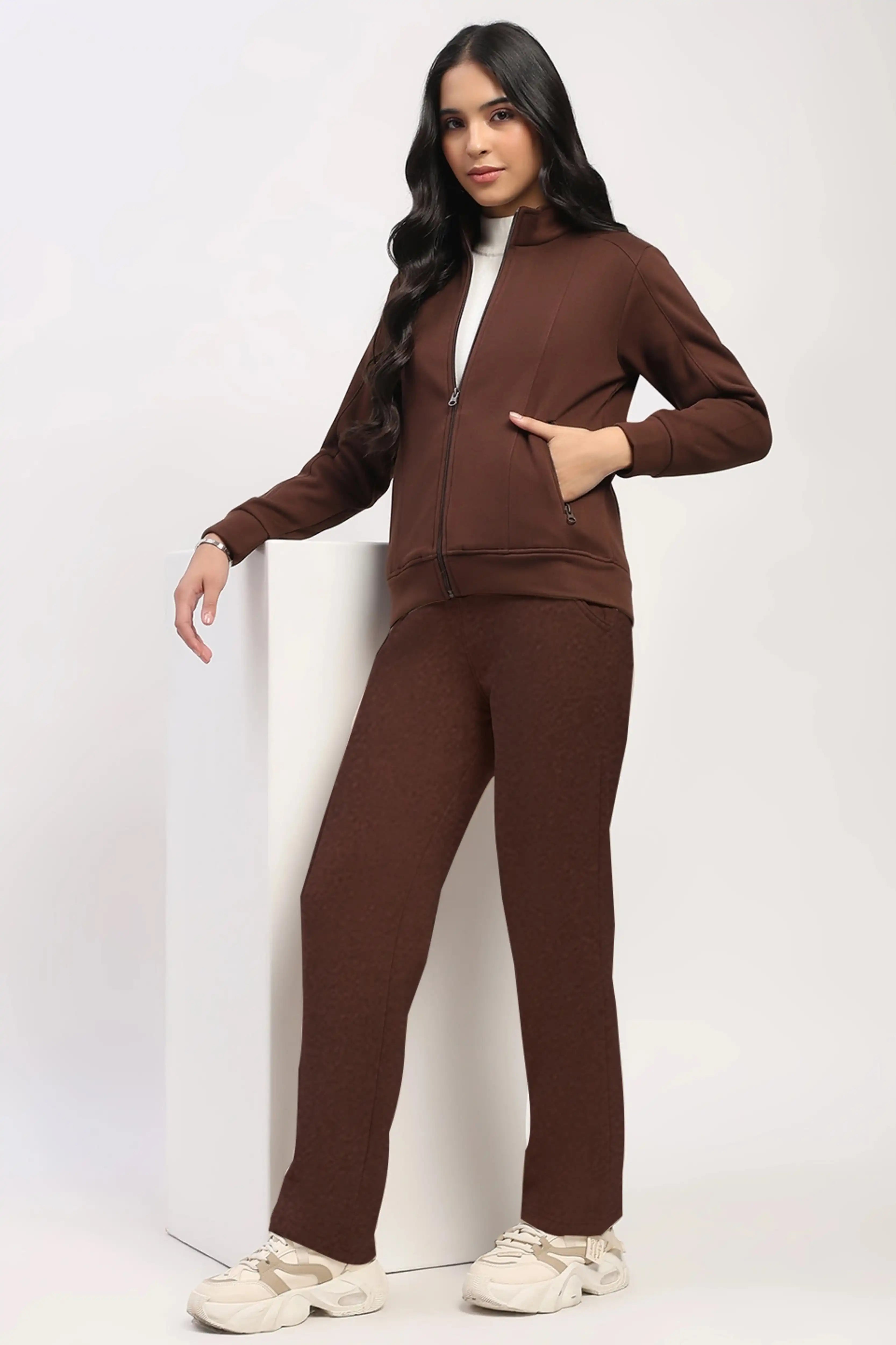 Coffee Brown Velvet-Lined Sweatshirt - Global Republic