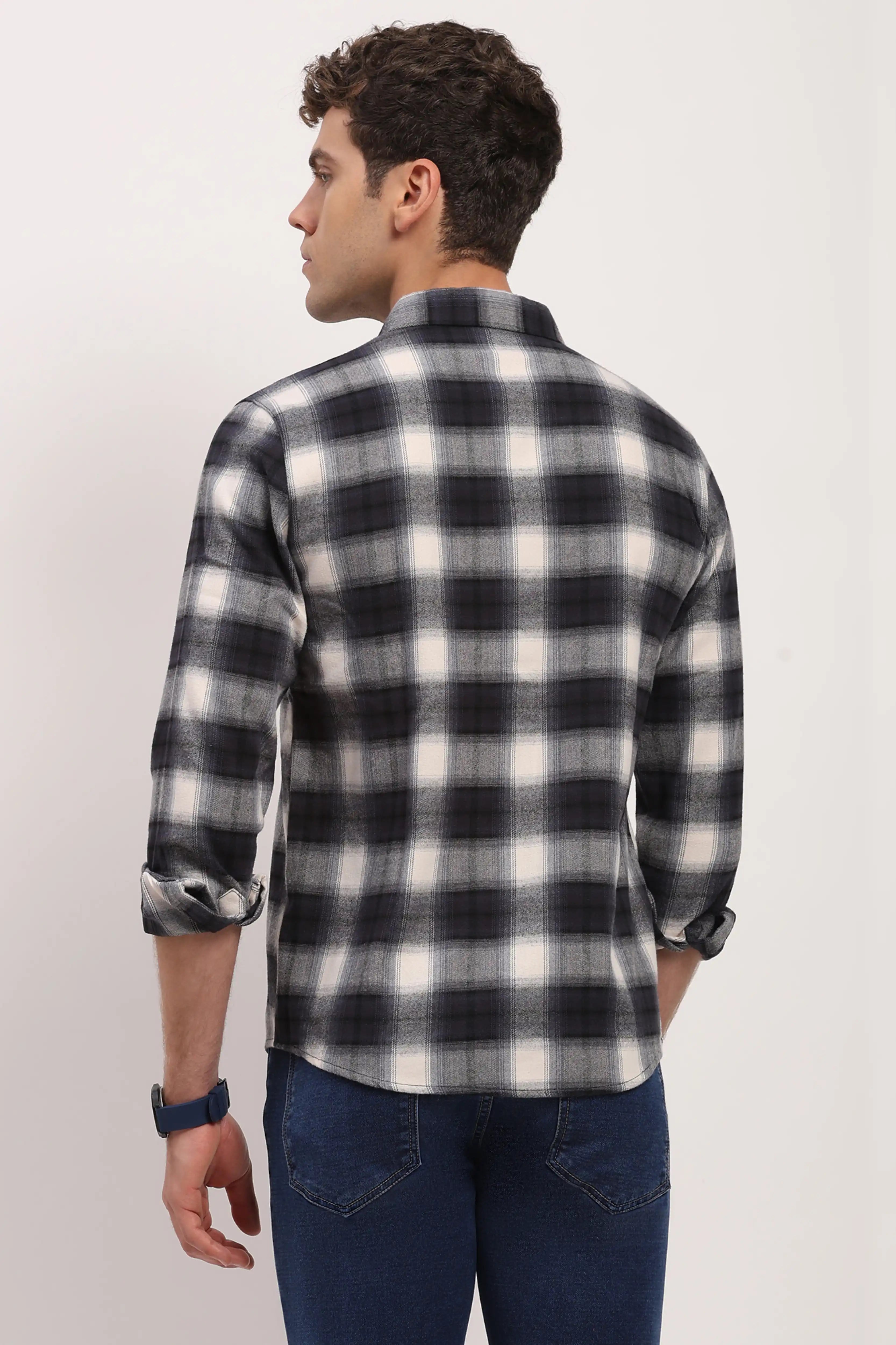 Winter Navy Check Shirt