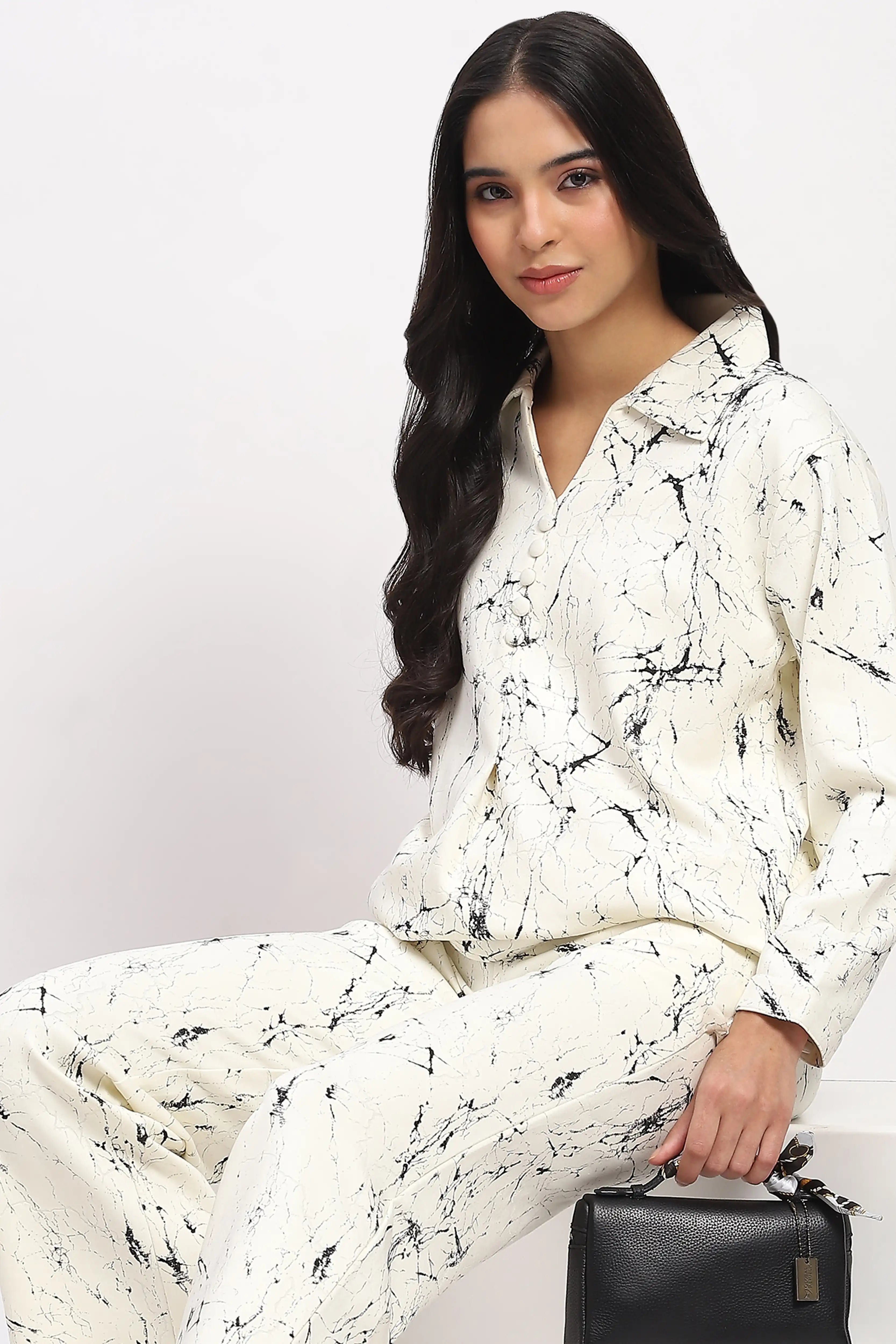 Abstract Print Pre-Winter Lounge Co-ord Set