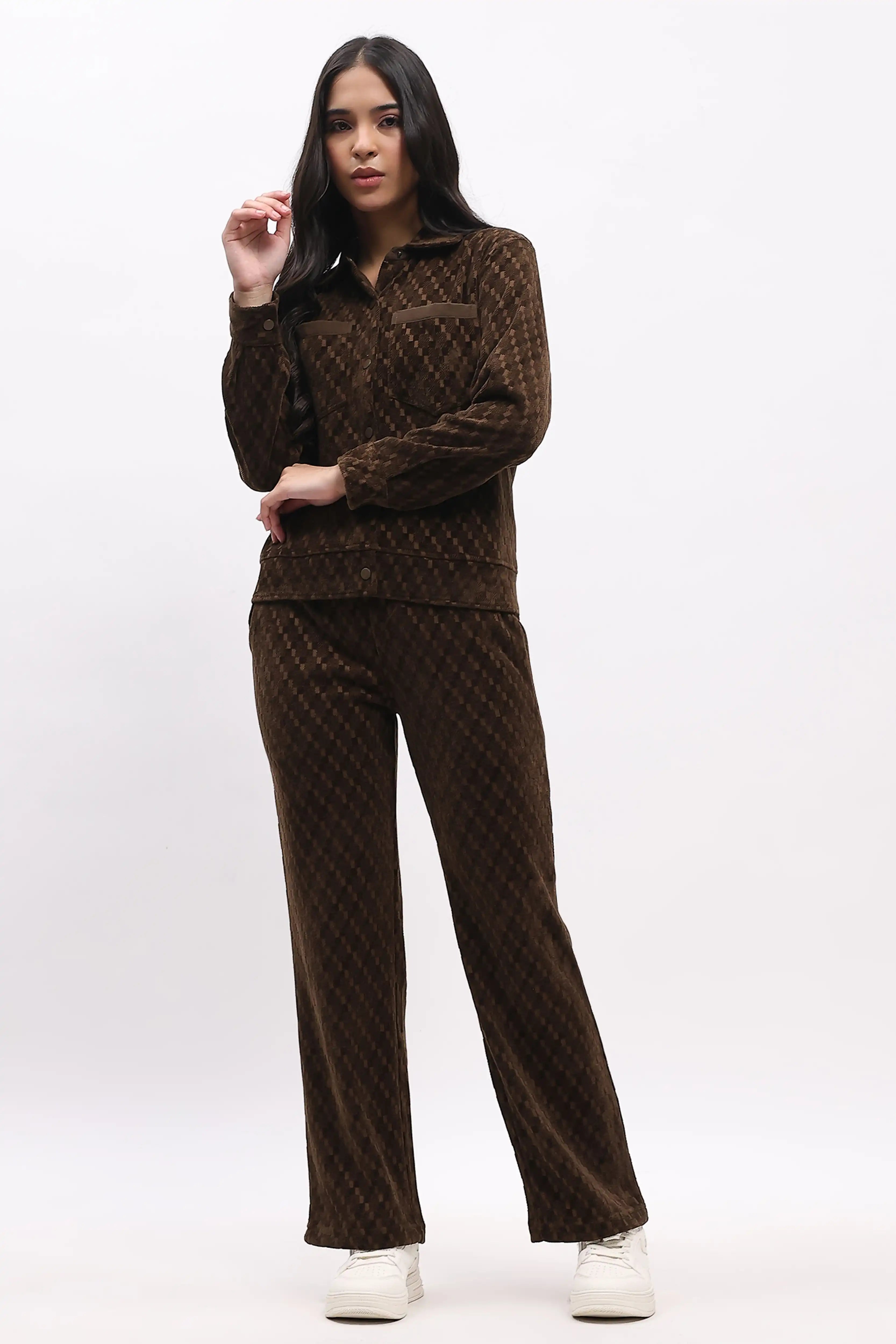 Brown Self-Design Winter Co-ord Se