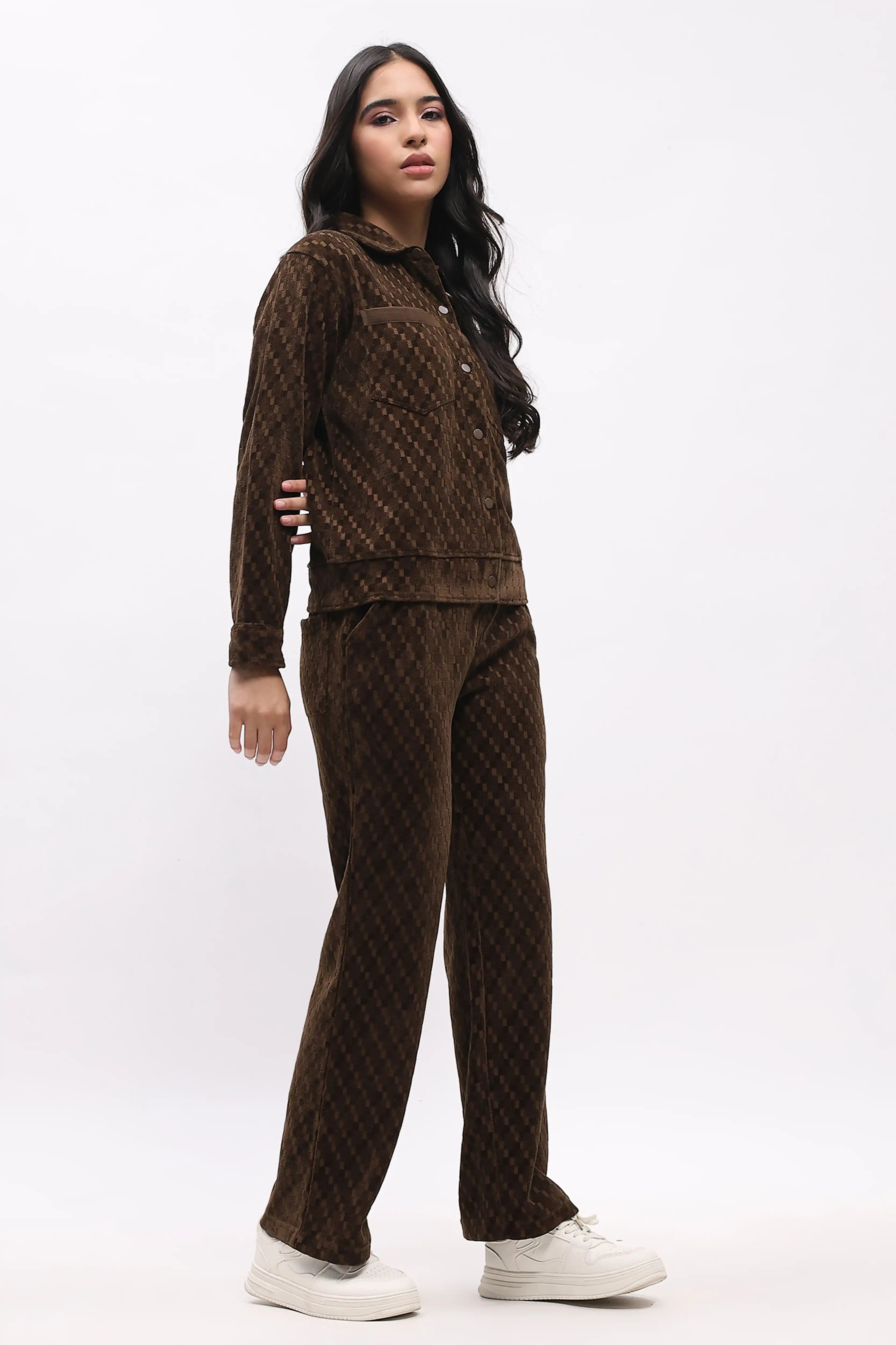 Brown Self-Design Winter Co-ord Se