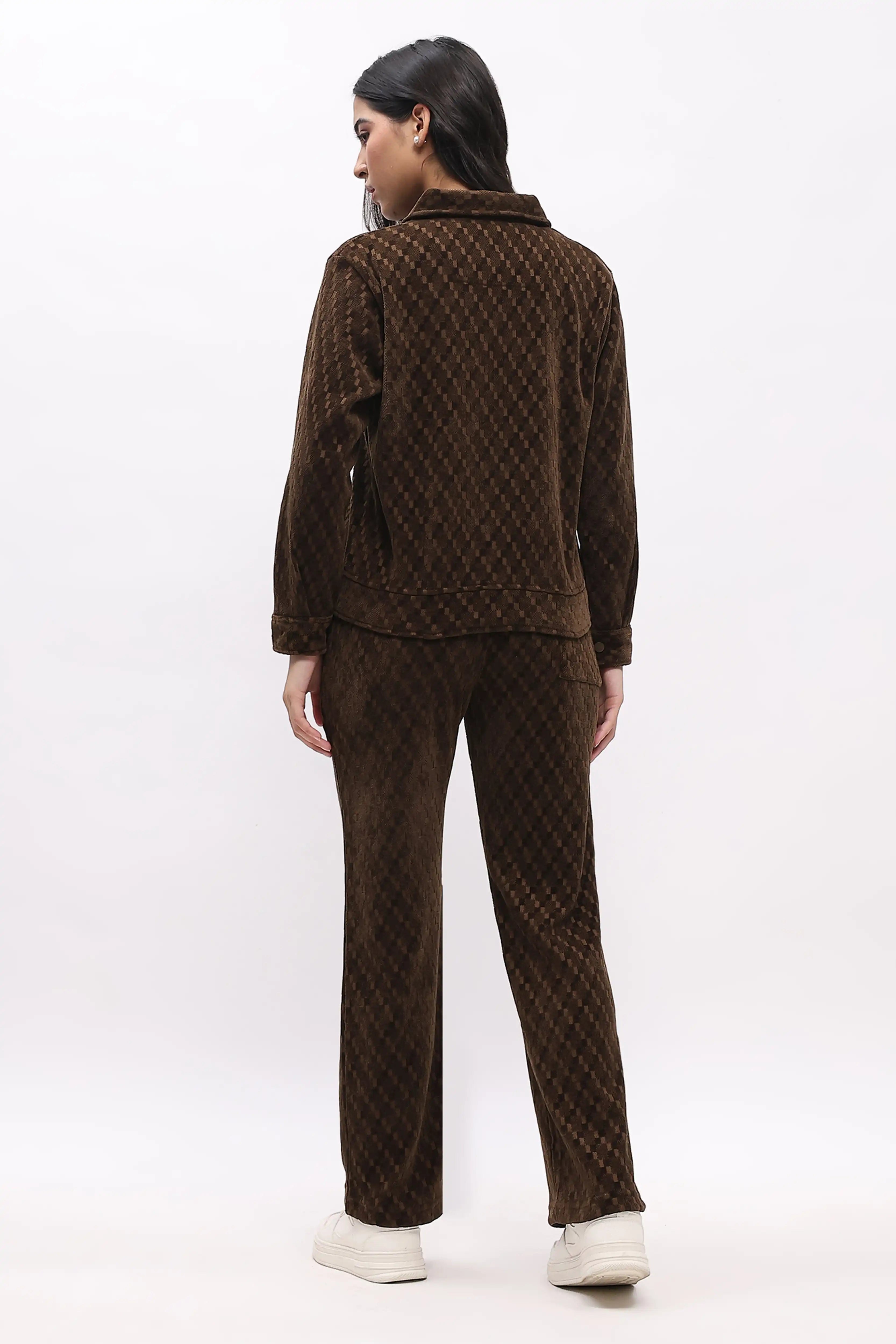 Brown Self-Design Winter Co-ord Se