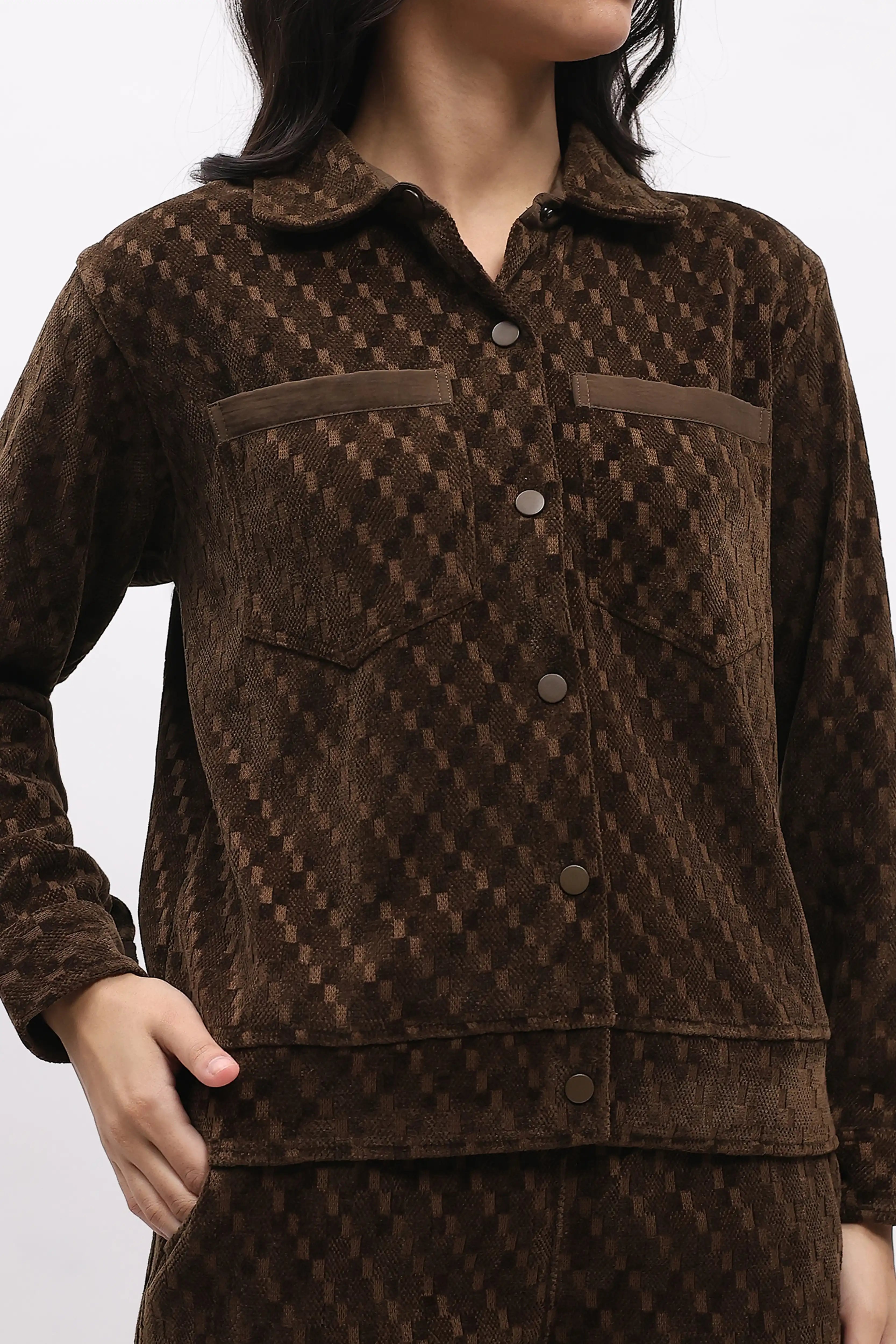 Brown Self-Design Winter Co-ord Se