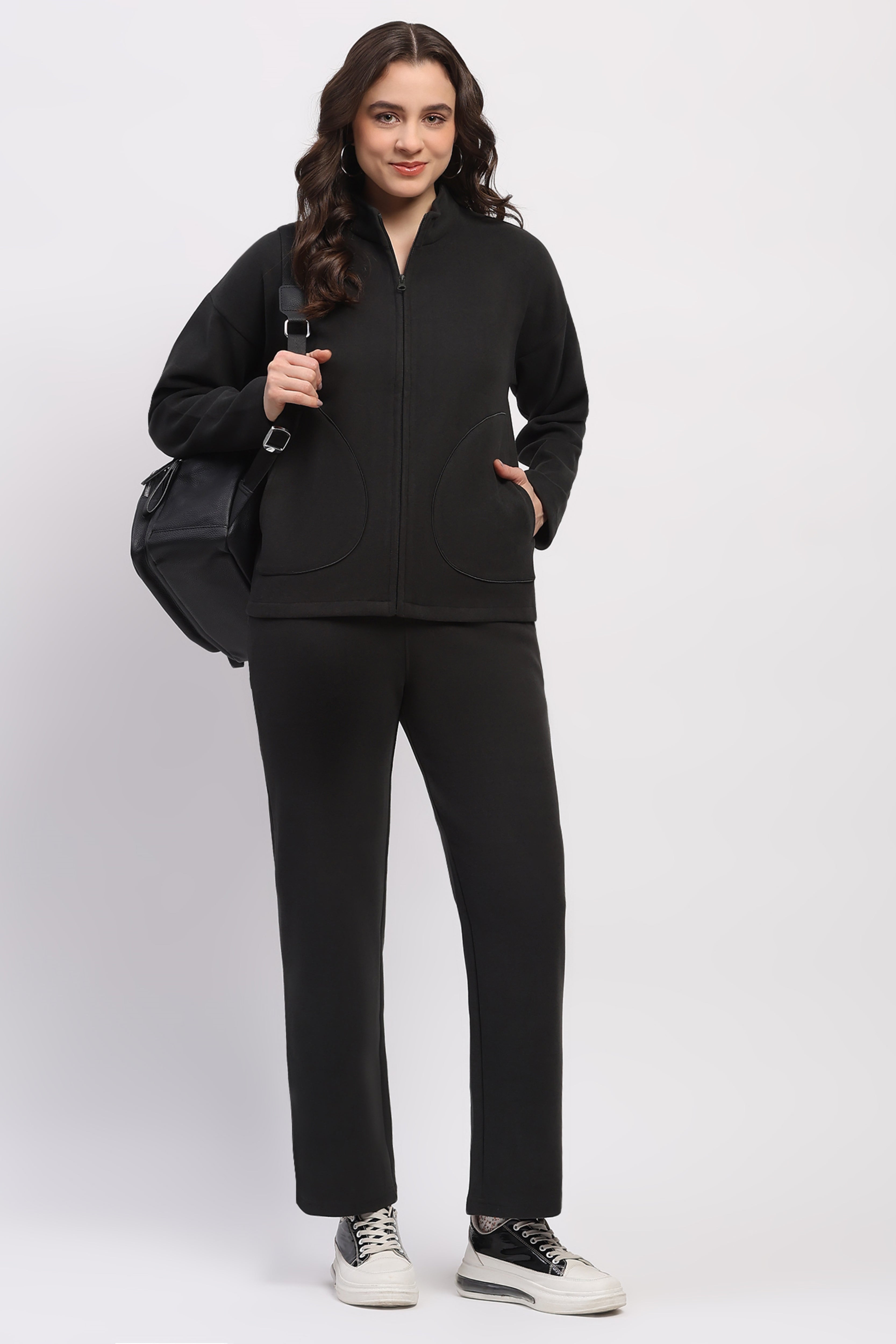 Grey Drop-Shoulder Winter Tracksuit