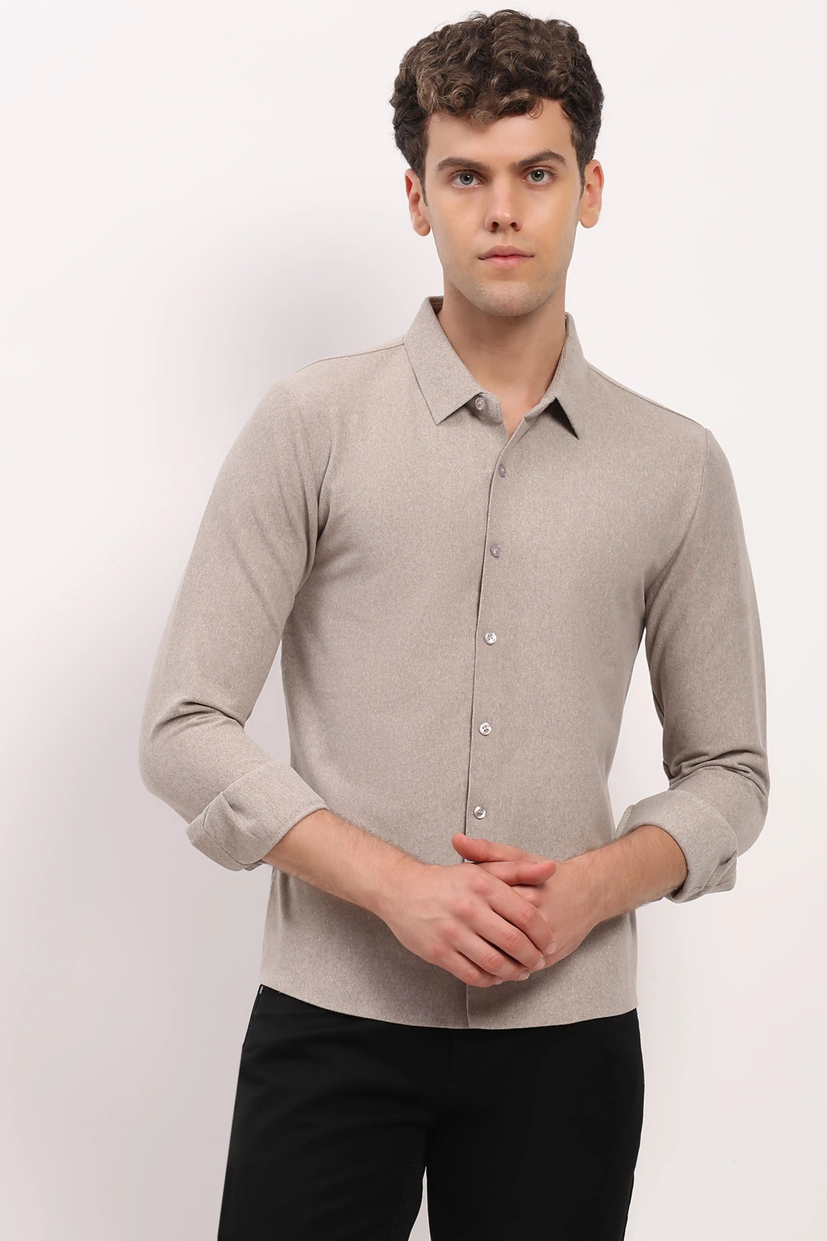 Beige Pre-Winter Comfort Shirt
