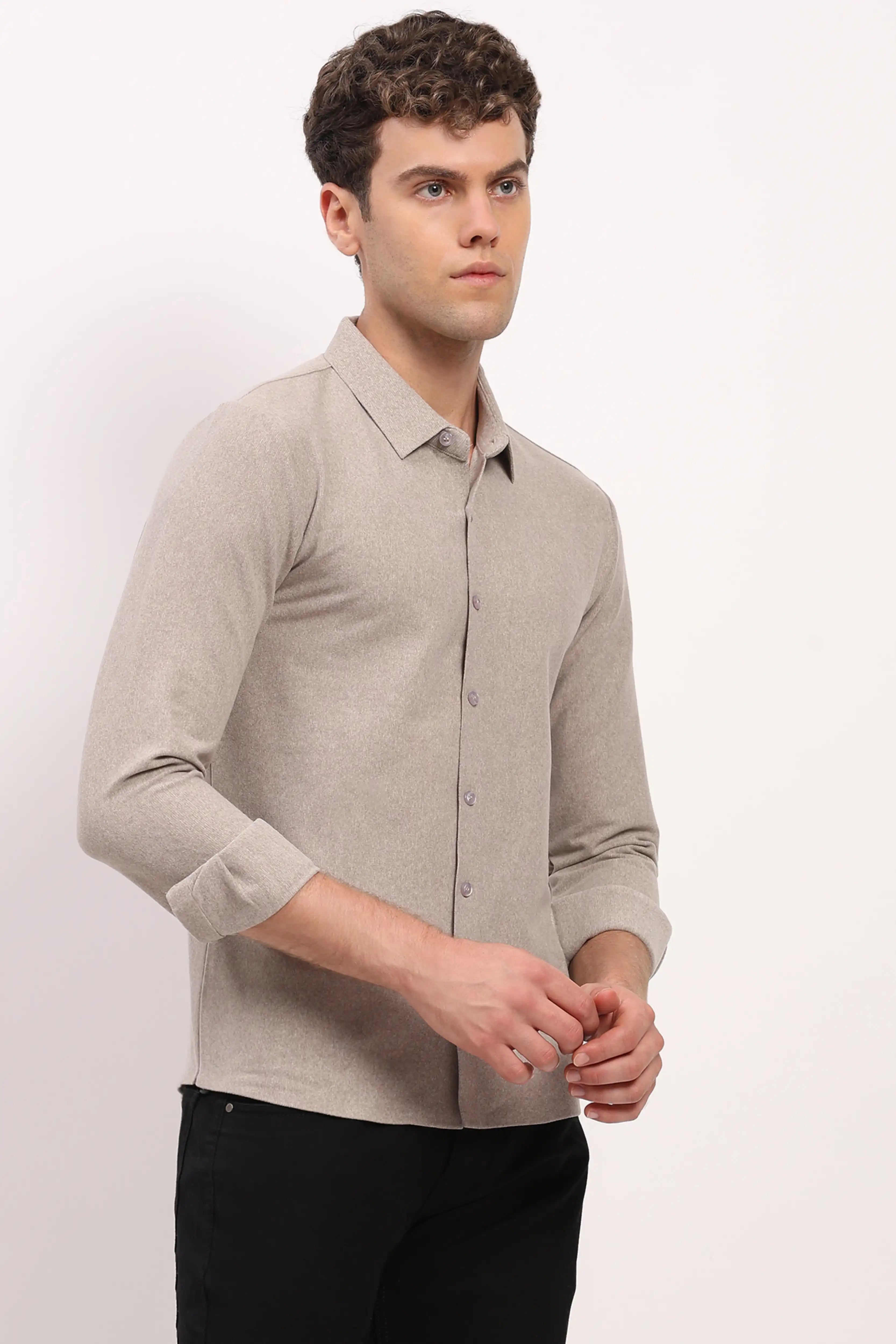 Beige Pre-Winter Comfort Shirt