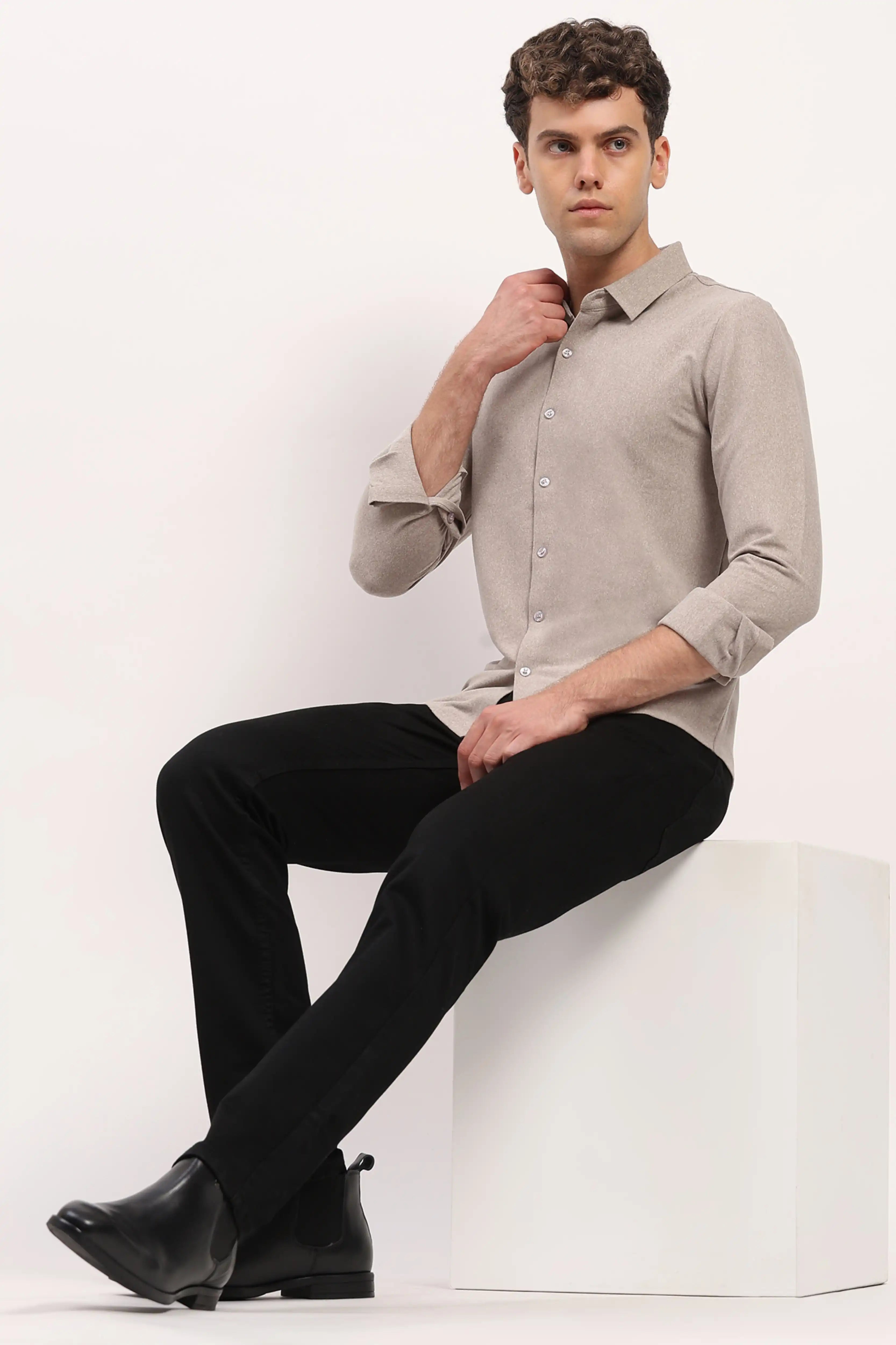 Beige Pre-Winter Comfort Shirt