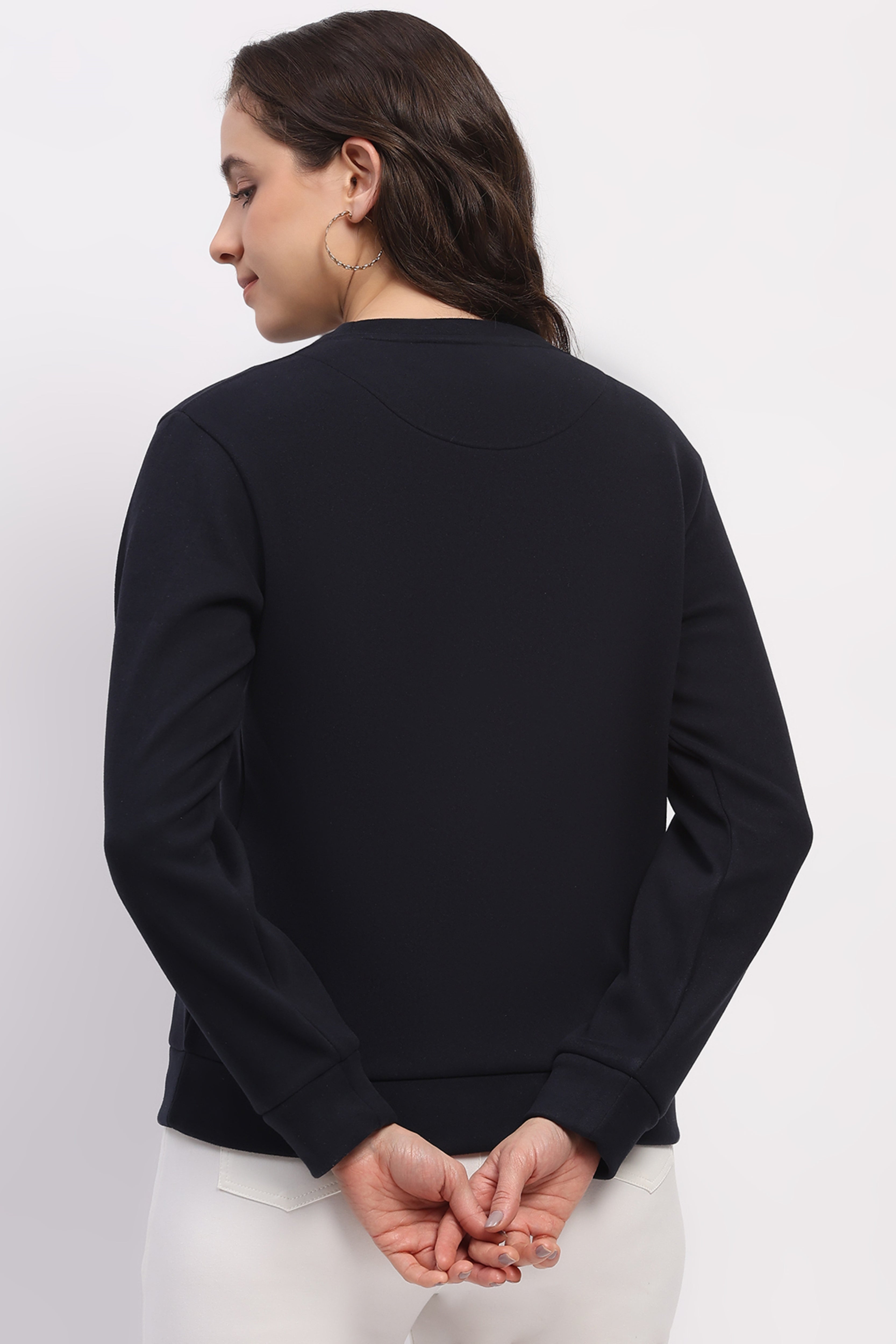 Navy Elephant Embroidered Sweatshirt