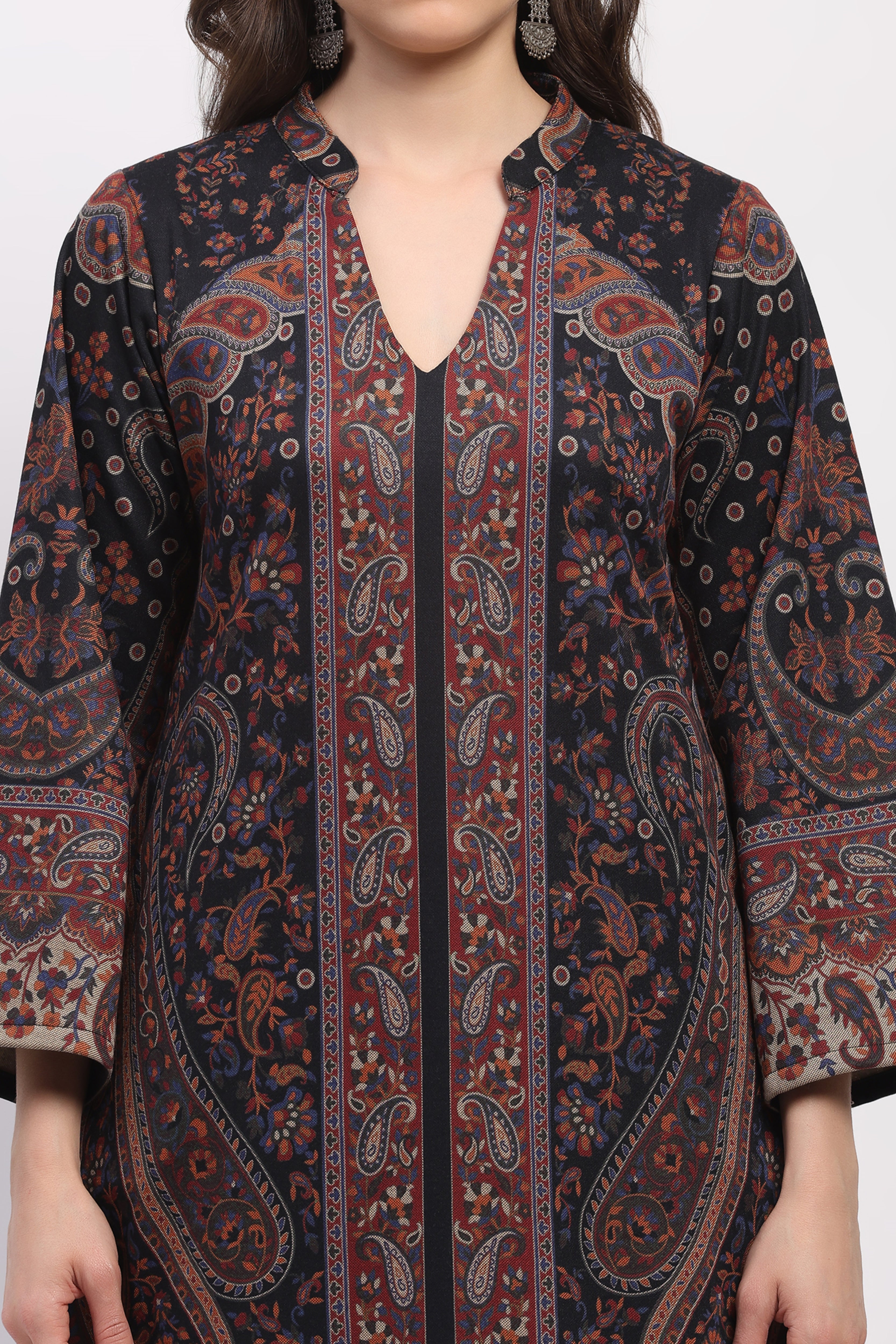 Multicolor Floral Paisley Winter Kurta Set