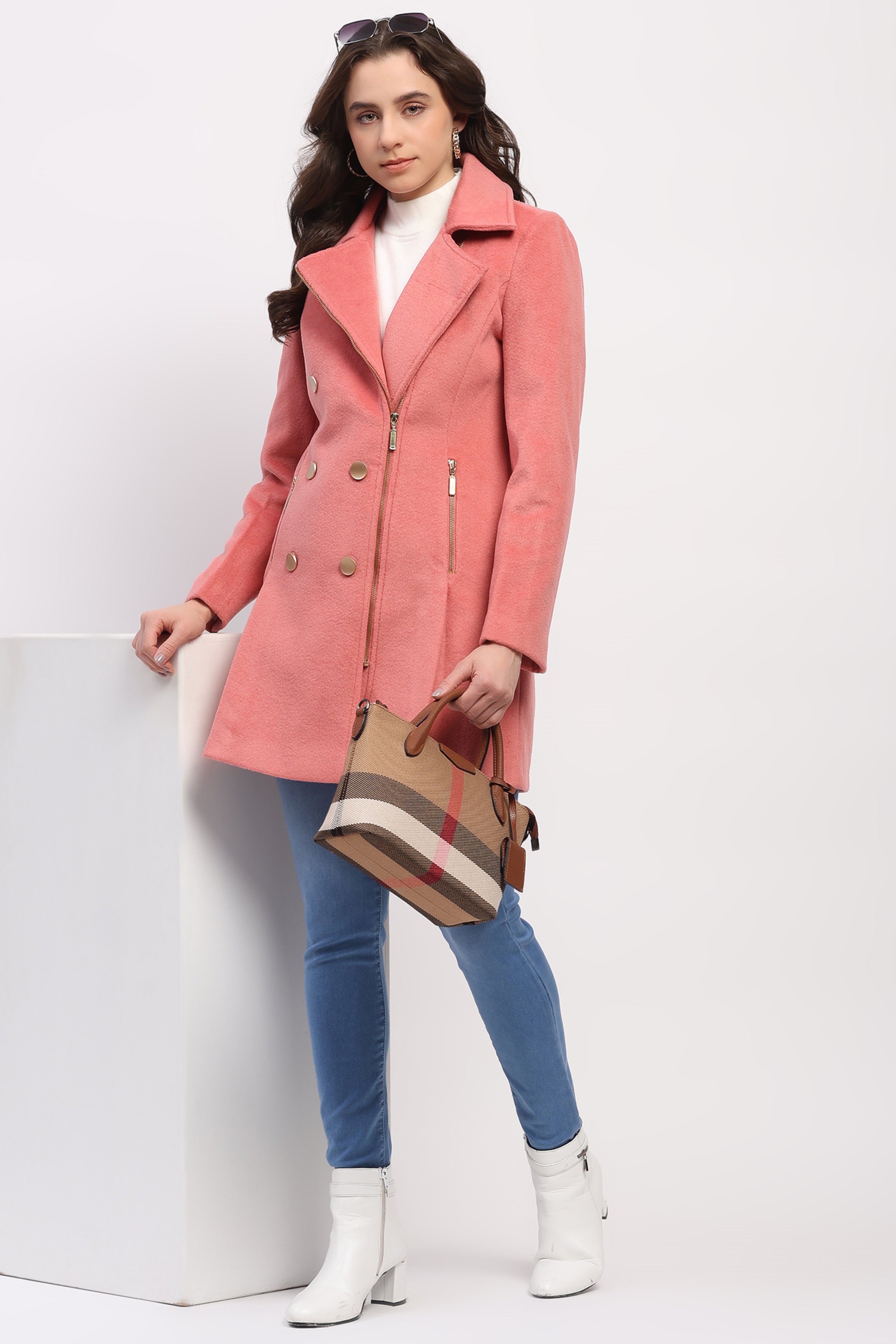 Coral Pink Winter Coat