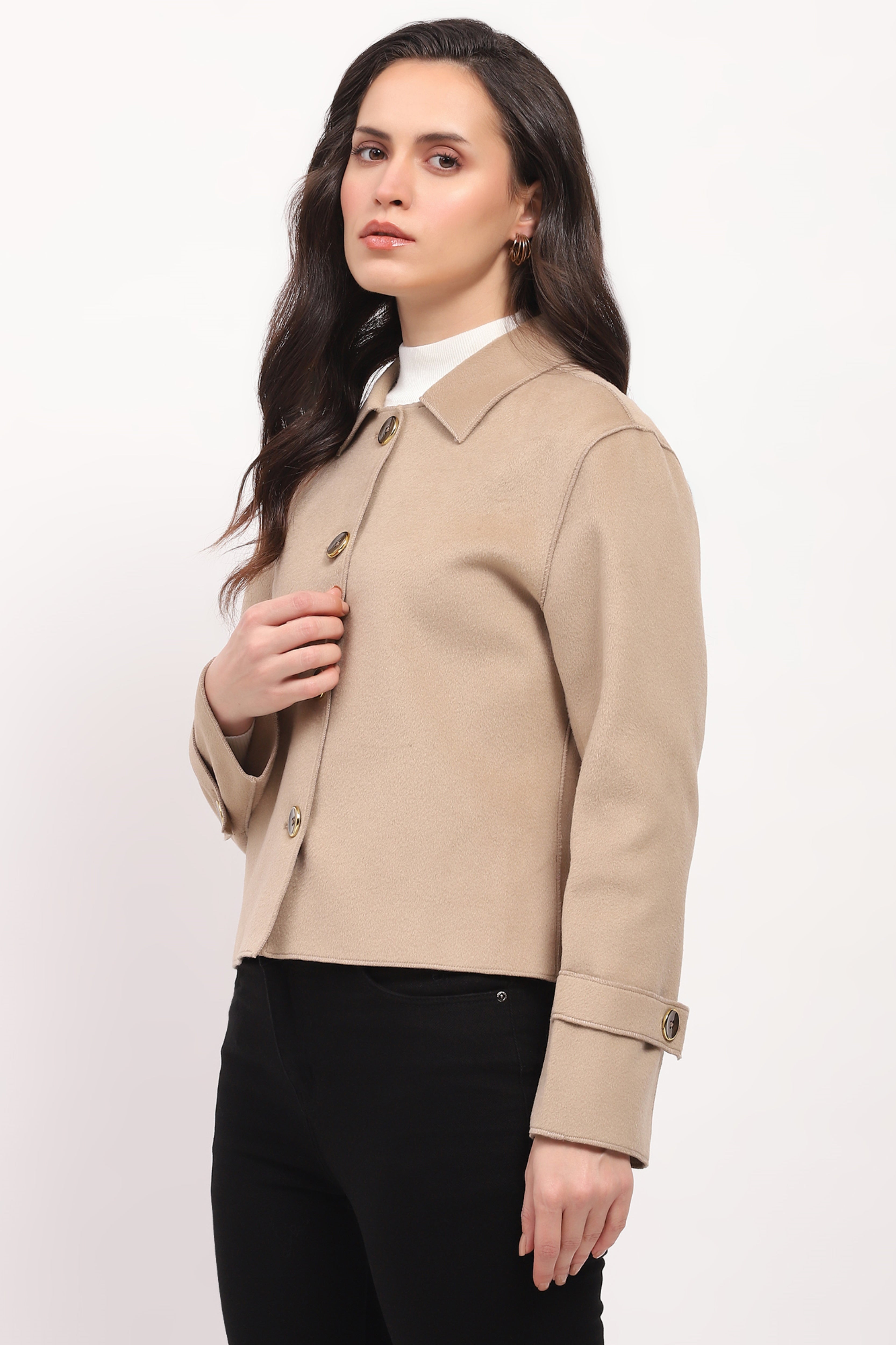 Lightweight Warm Beige Winter Coat