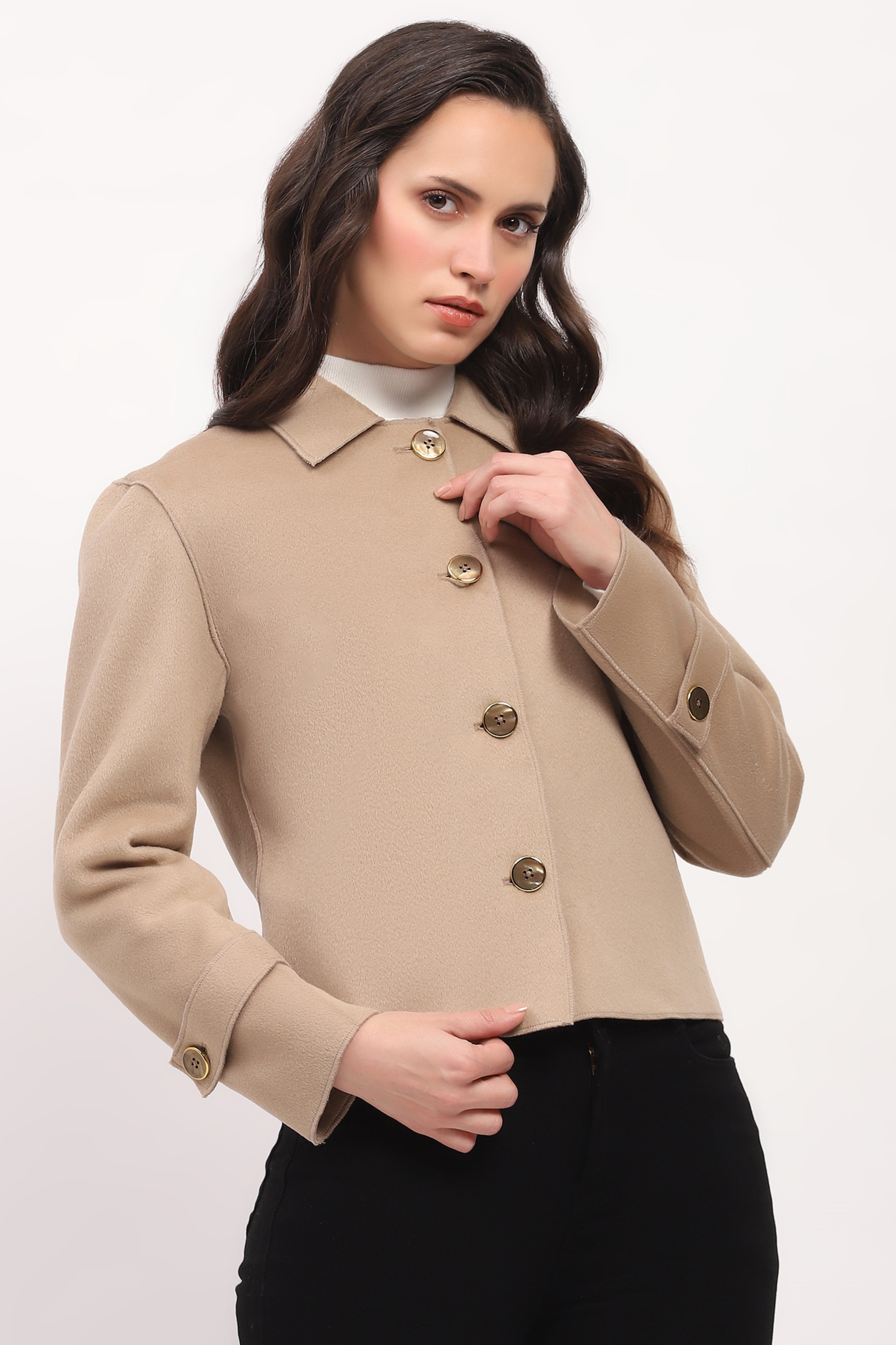 Lightweight Warm Beige Winter Coat