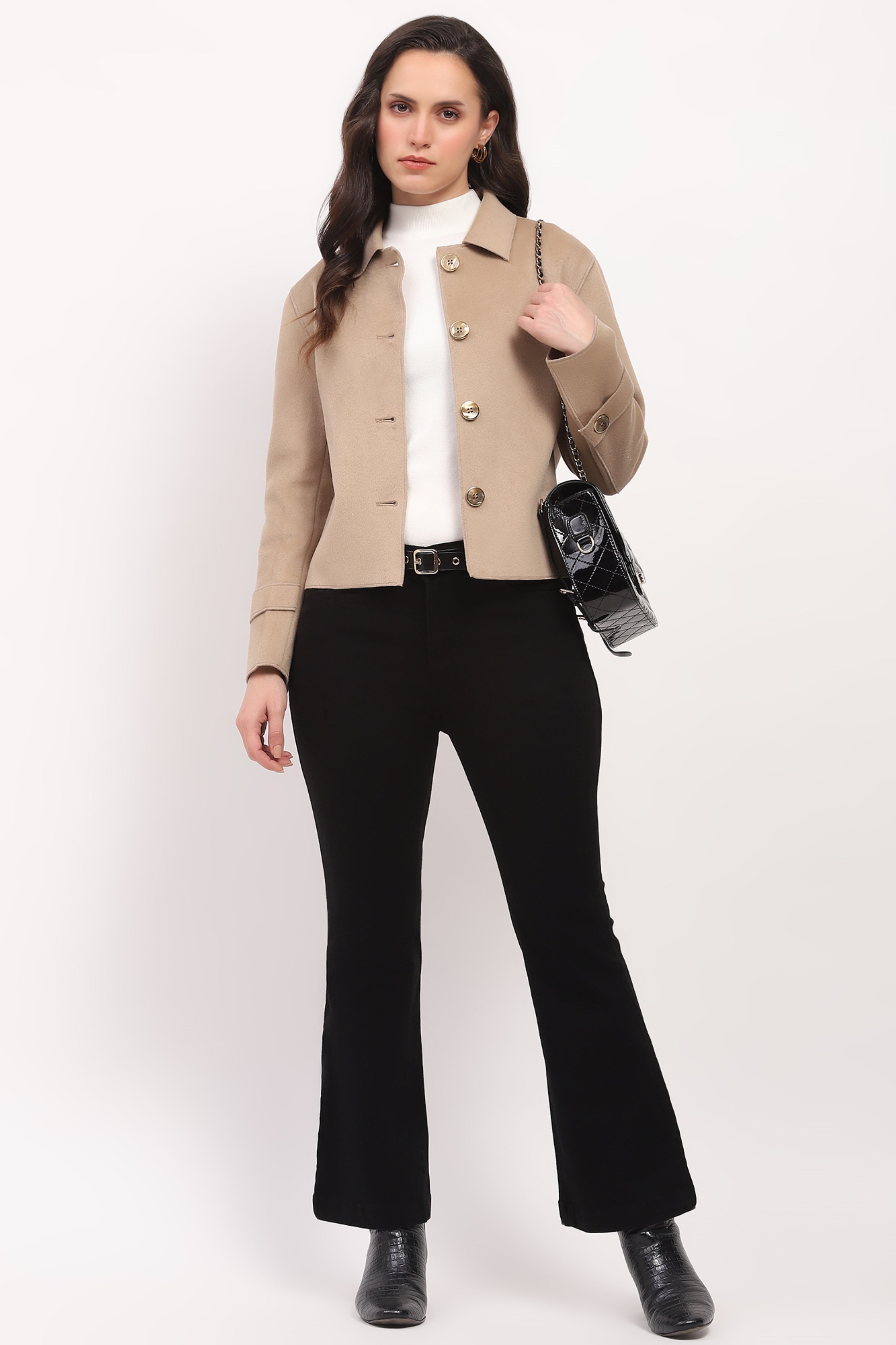 Lightweight Warm Beige Winter Coat