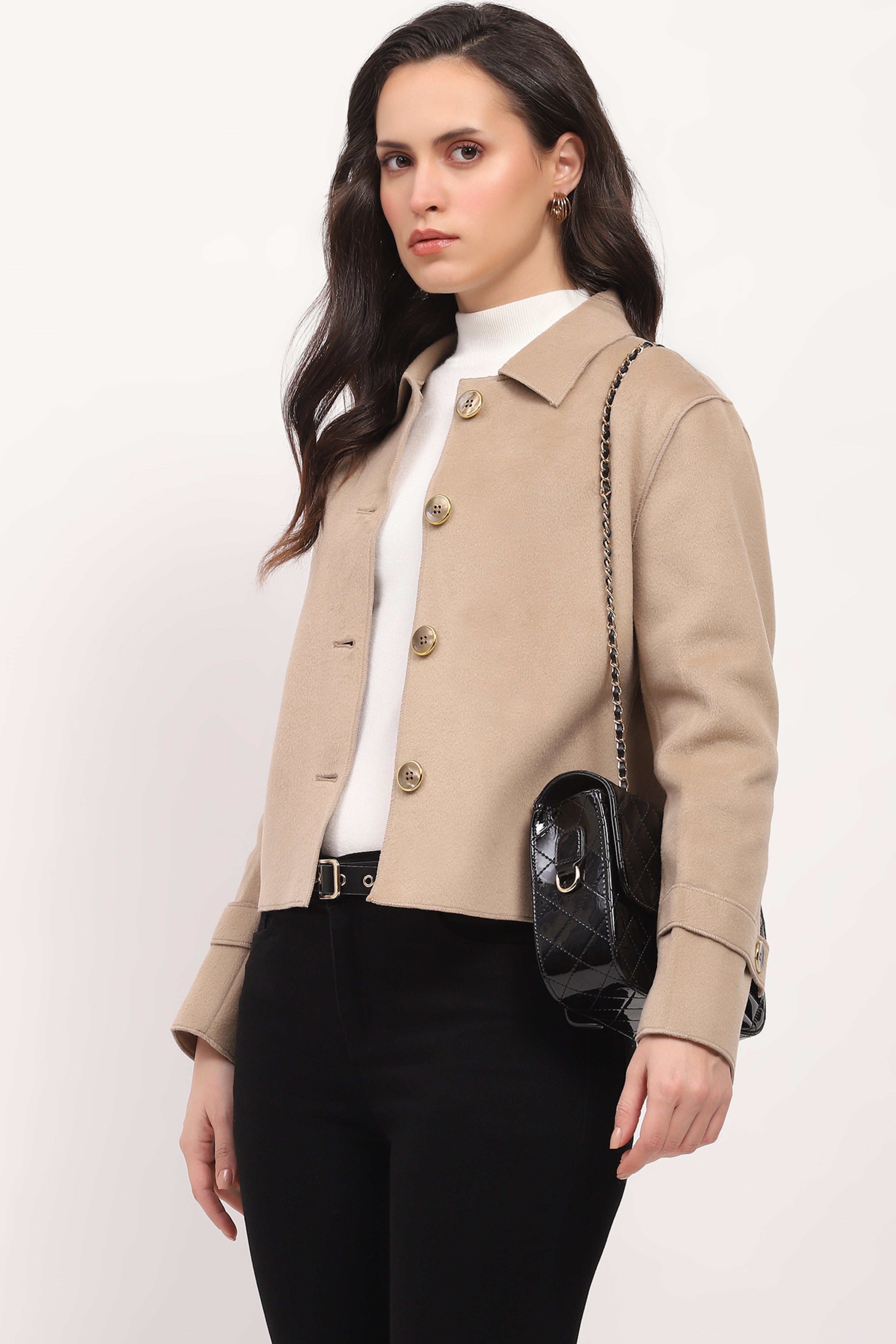Lightweight Warm Beige Winter Coat