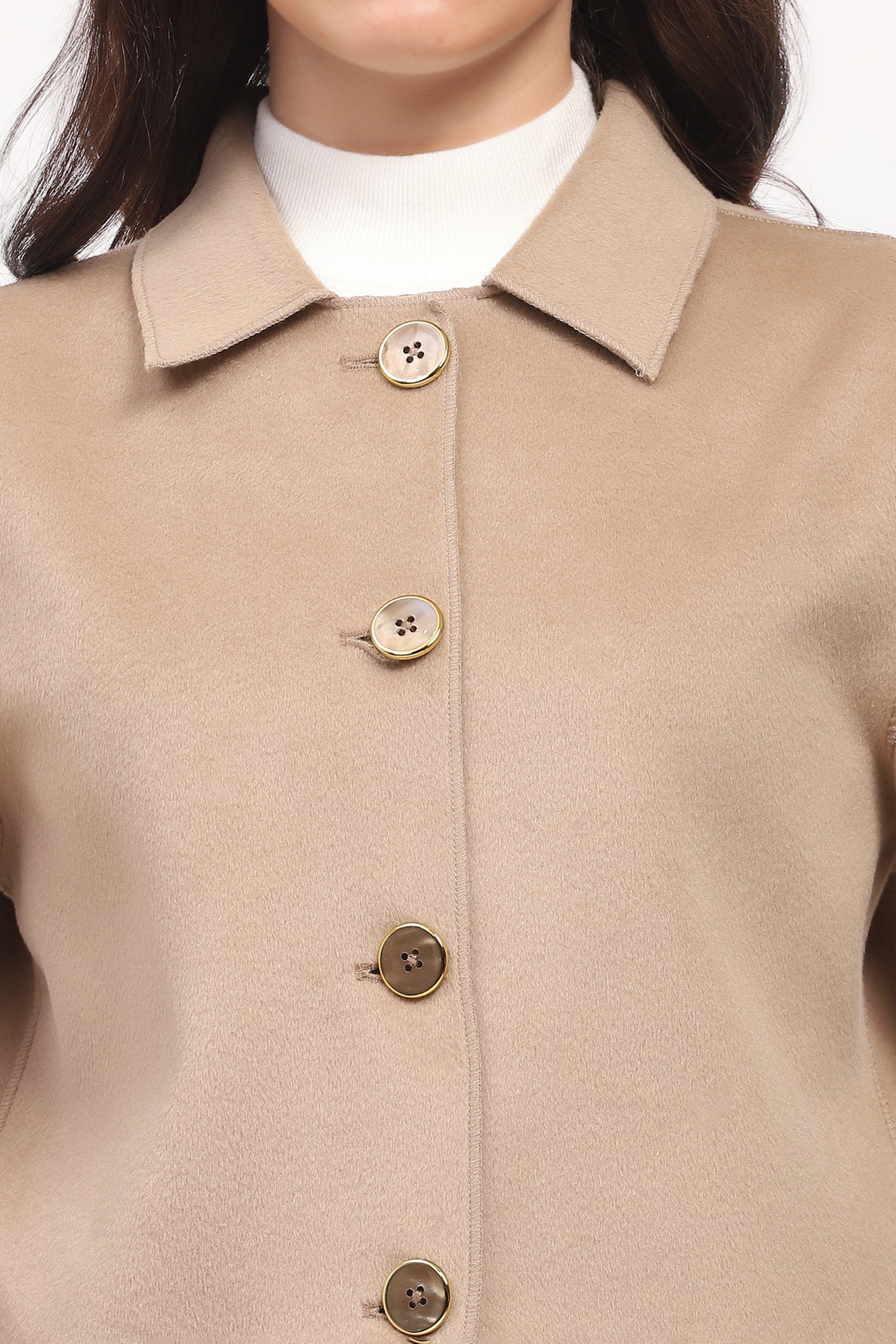 Lightweight Warm Beige Winter Coat