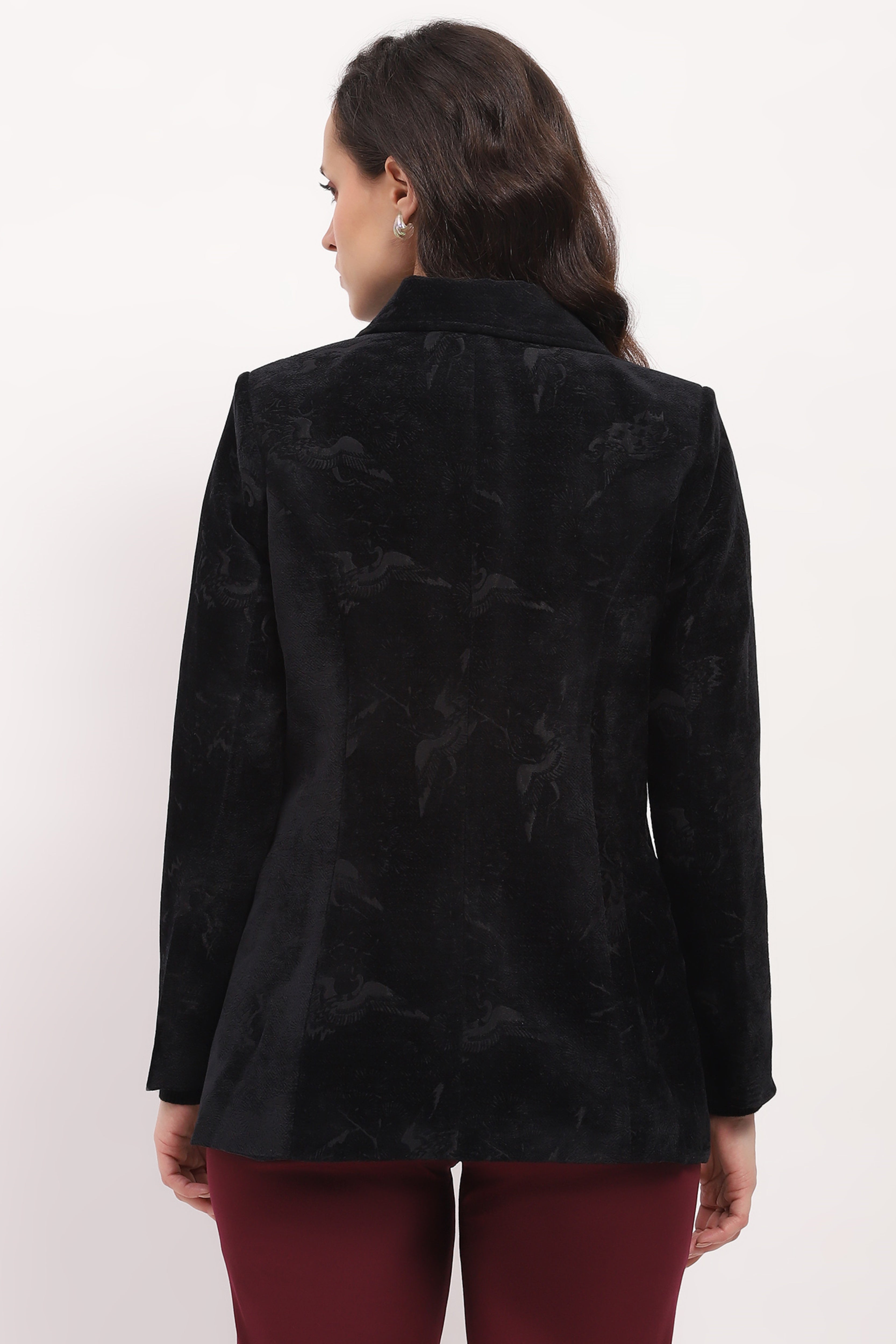 Black Textured Winter Coat