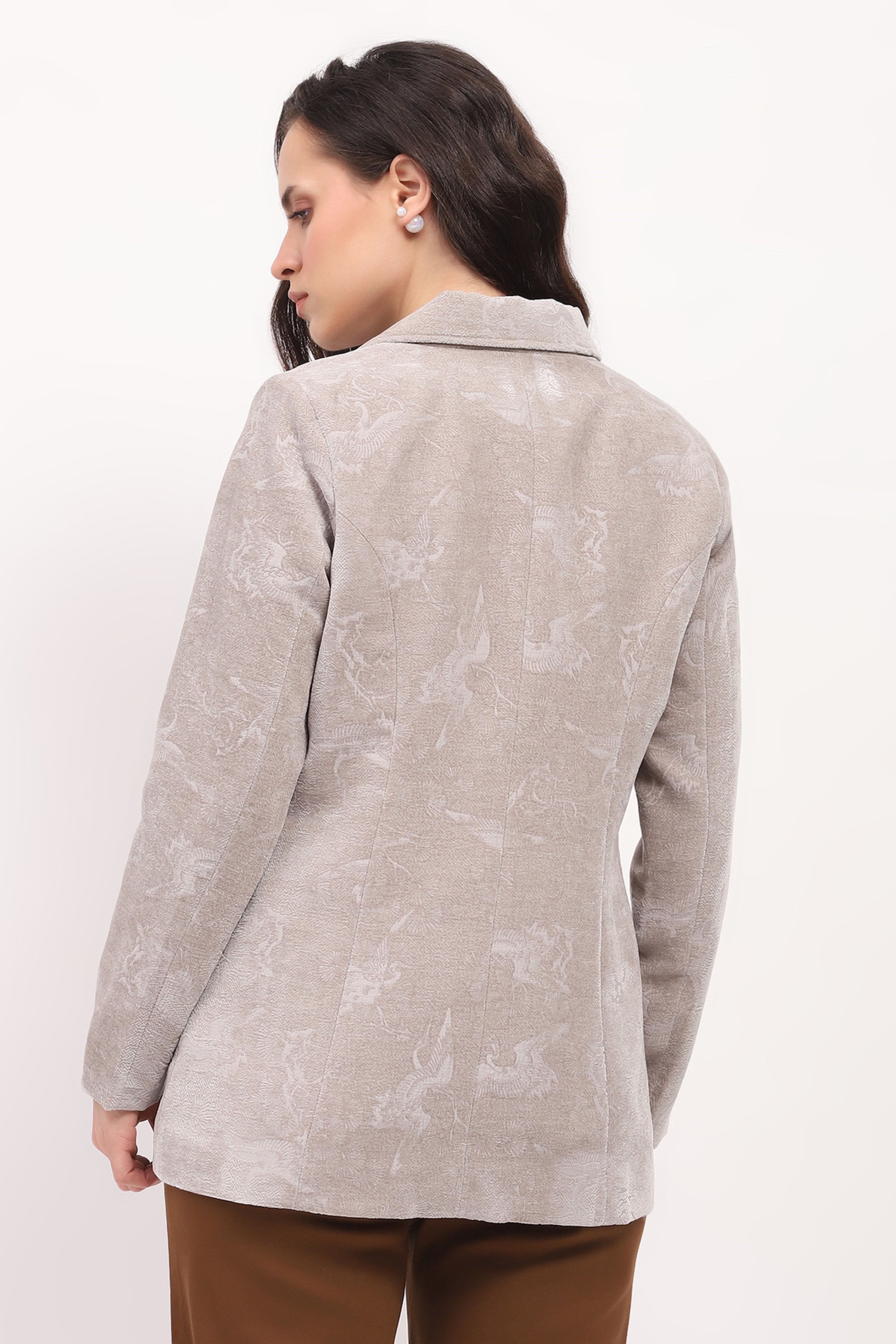 Light Grey Textured Winter Coat