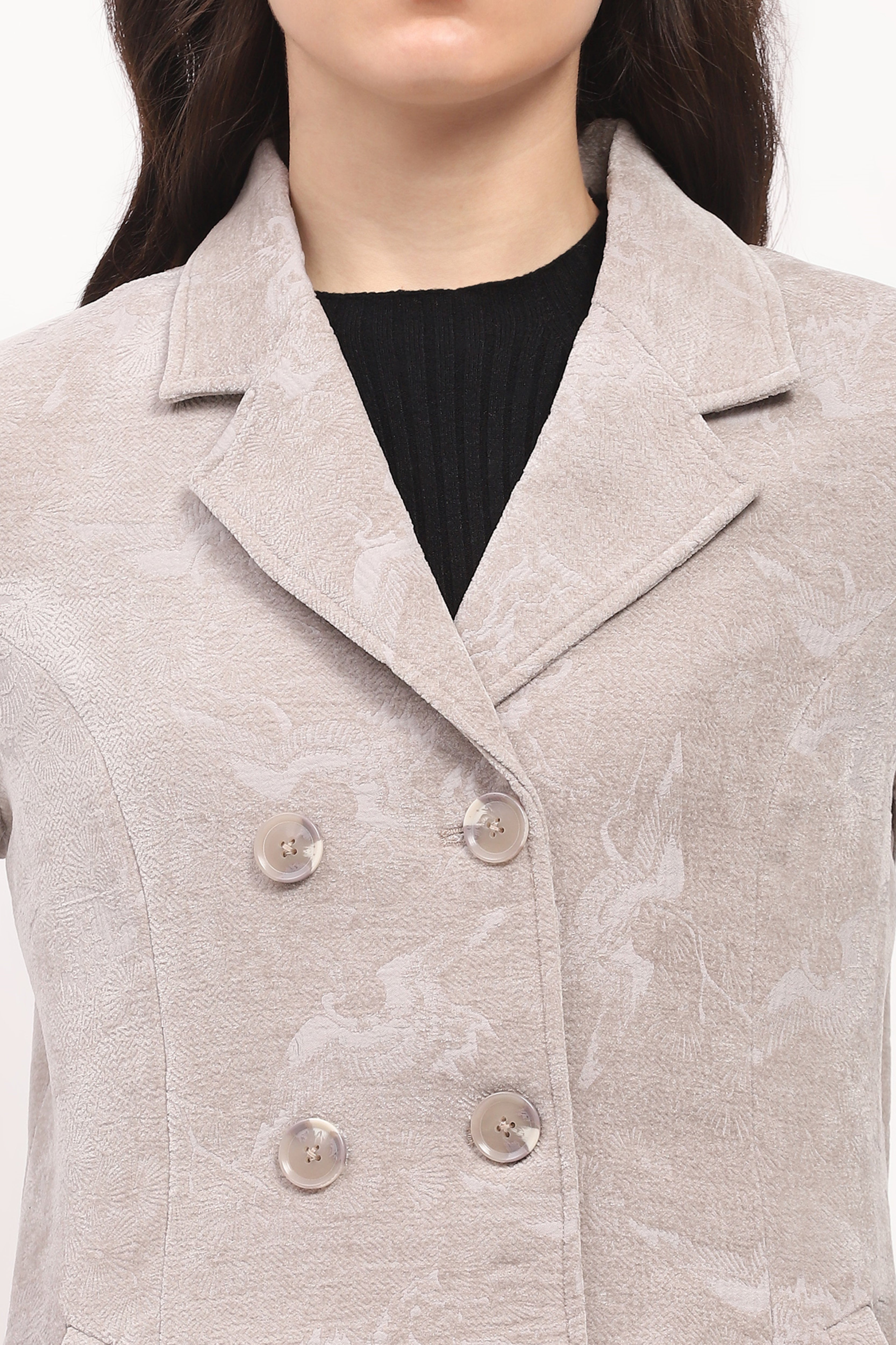 Light Grey Textured Winter Coat