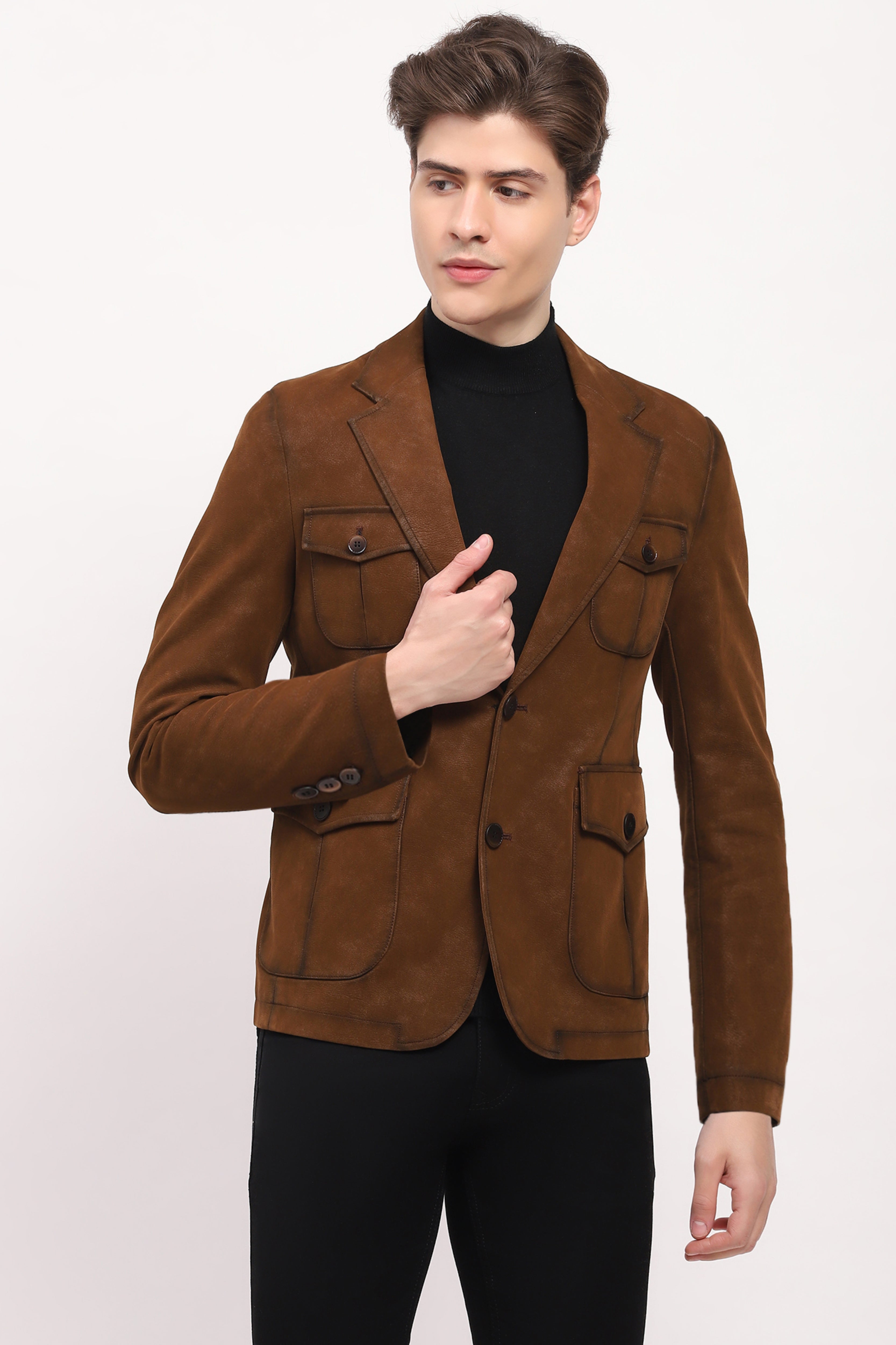 Classic Brown Leather Coat